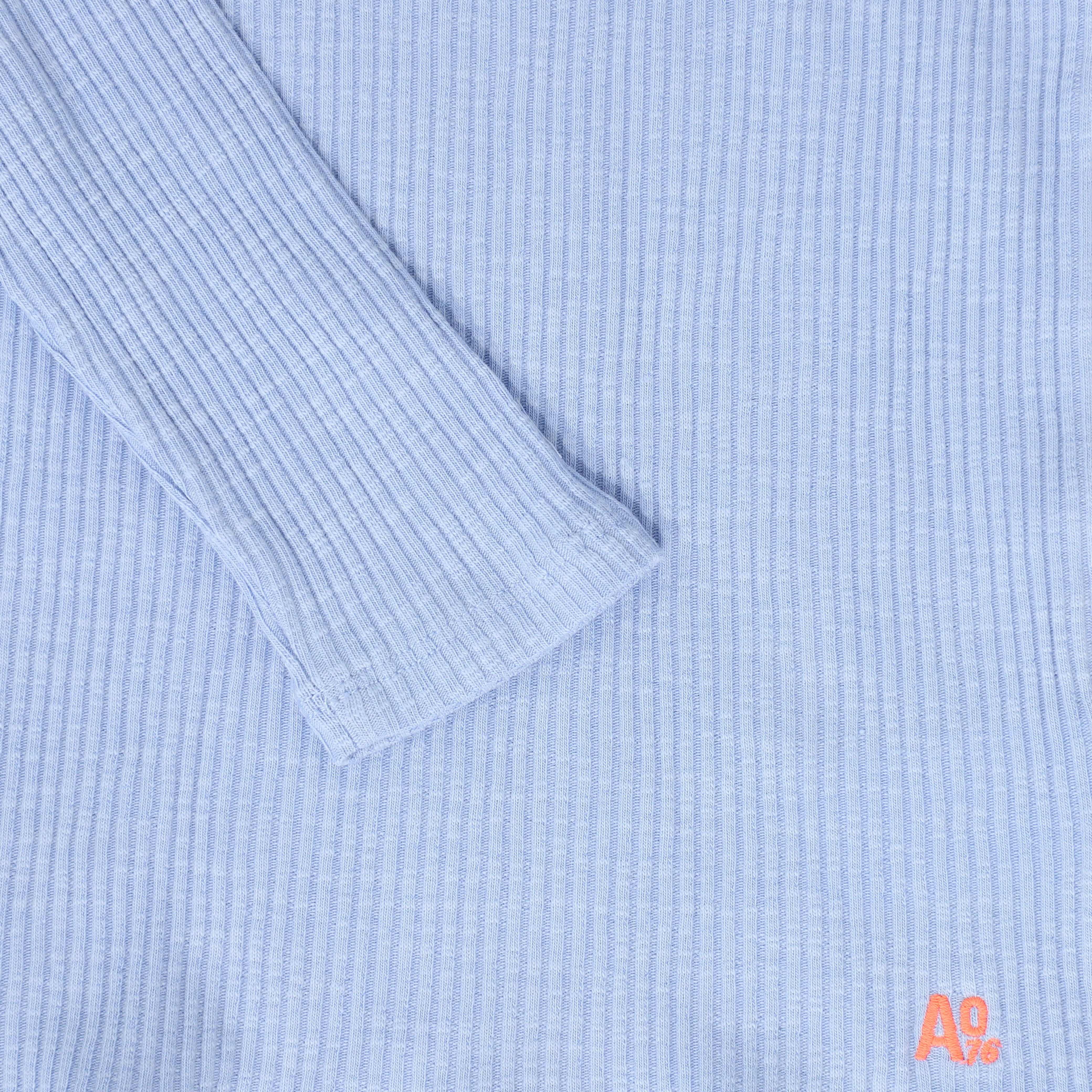 AO76 BLUE RIBBED T-SHIRT [FINAL SALE] - Image 2