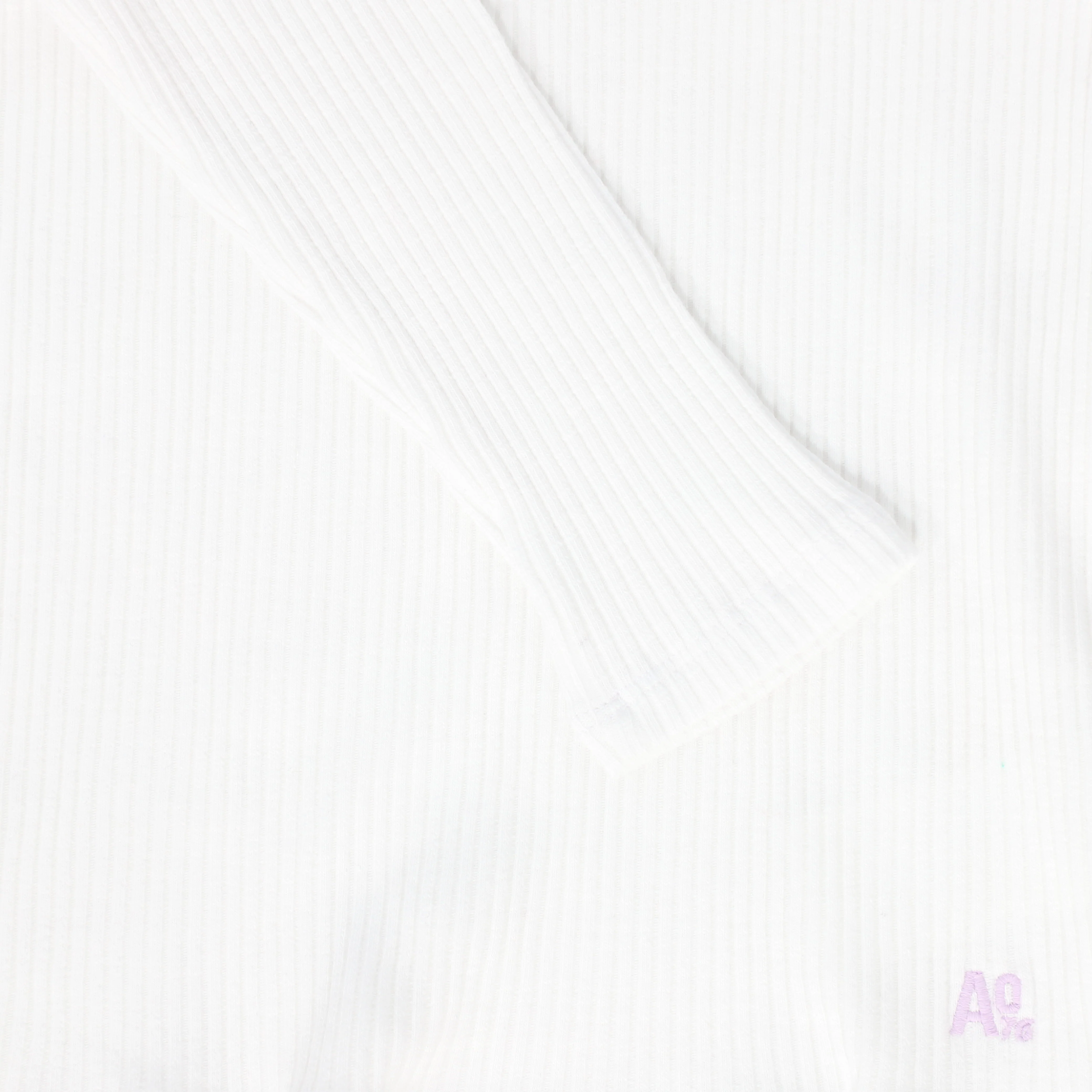 AO76 WHITE RIBBED T-SHIRT [FINAL SALE] - Image 2