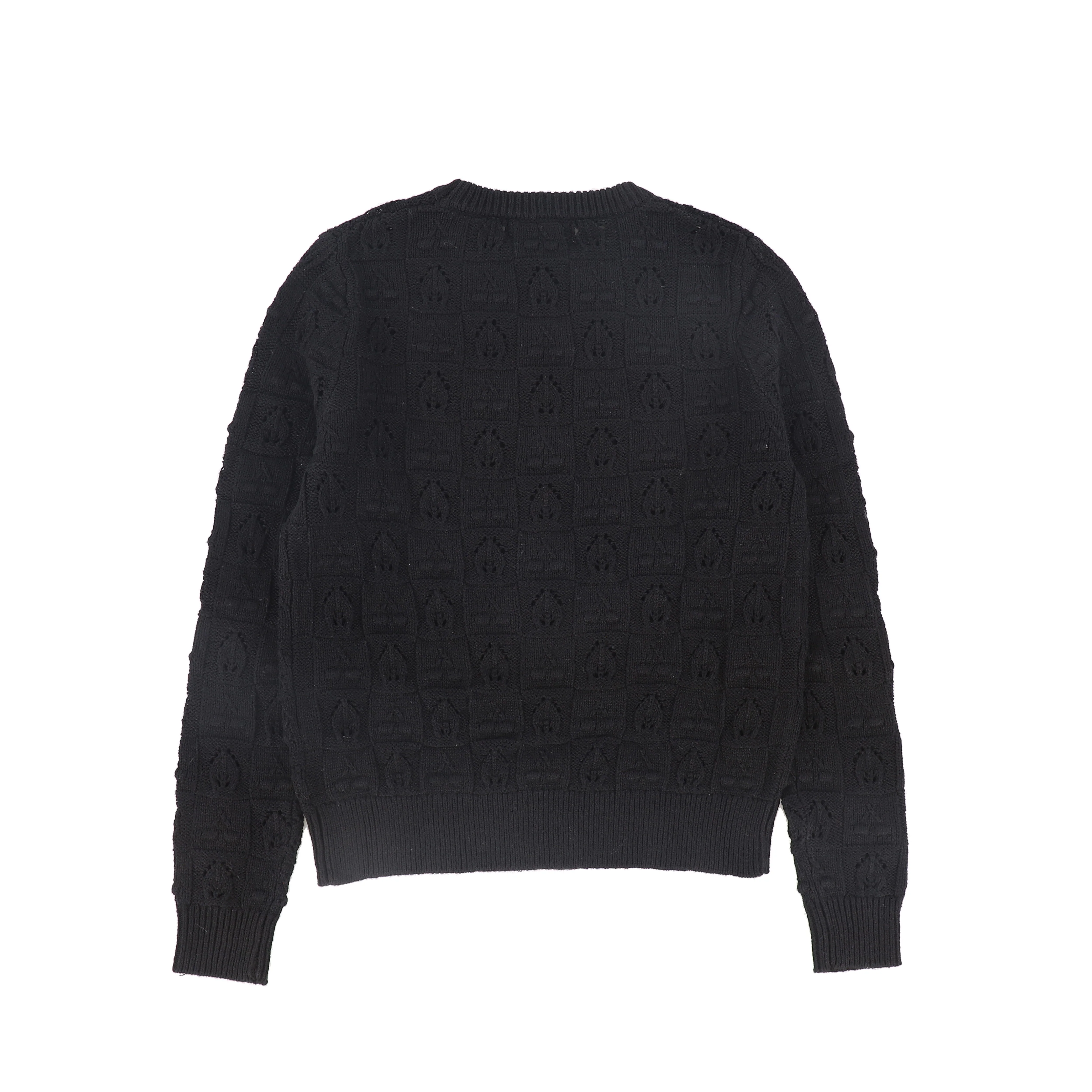 BACE COLLECTION BLACK CHECKED BUBBLE KNIT SWEATER [FINAL SALE] - Image 2