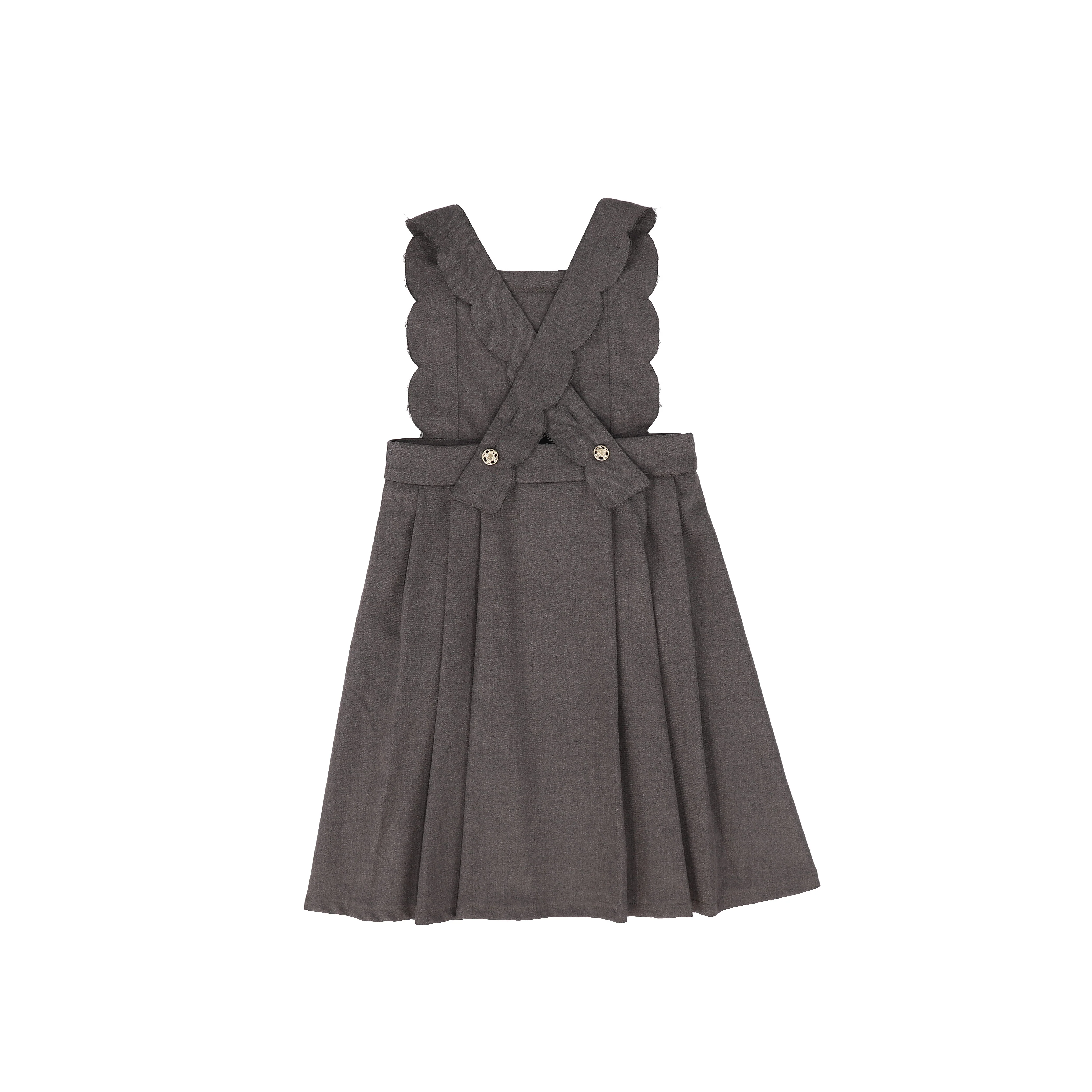 Bace Collection Charcoal Wool Scallop Pleated Jumper [FINAL SALE] - Image 2