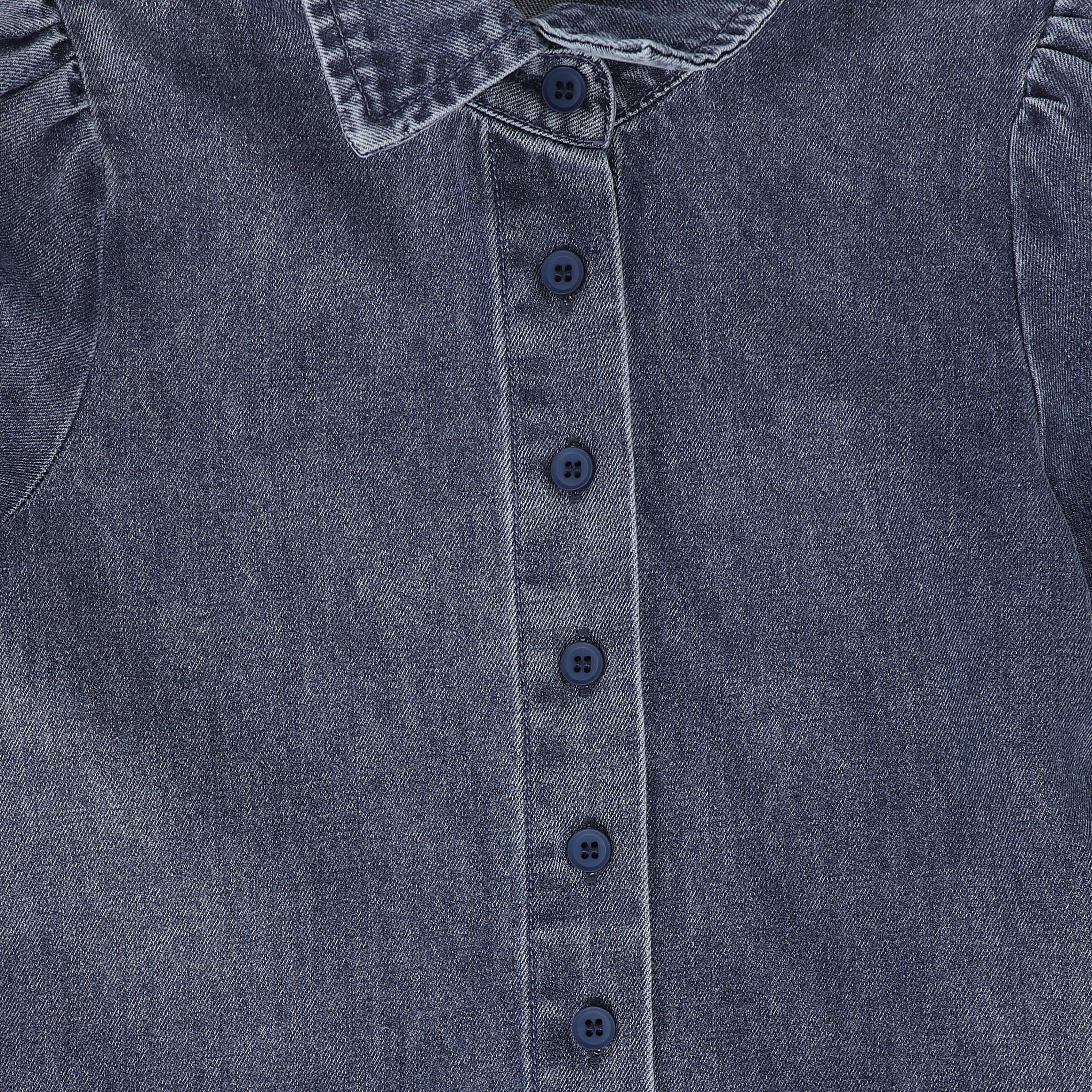 BACE COLLECTION DENIM BUTTON DOWN RUFFLE DRESS [FINAL SALE] - Image 3