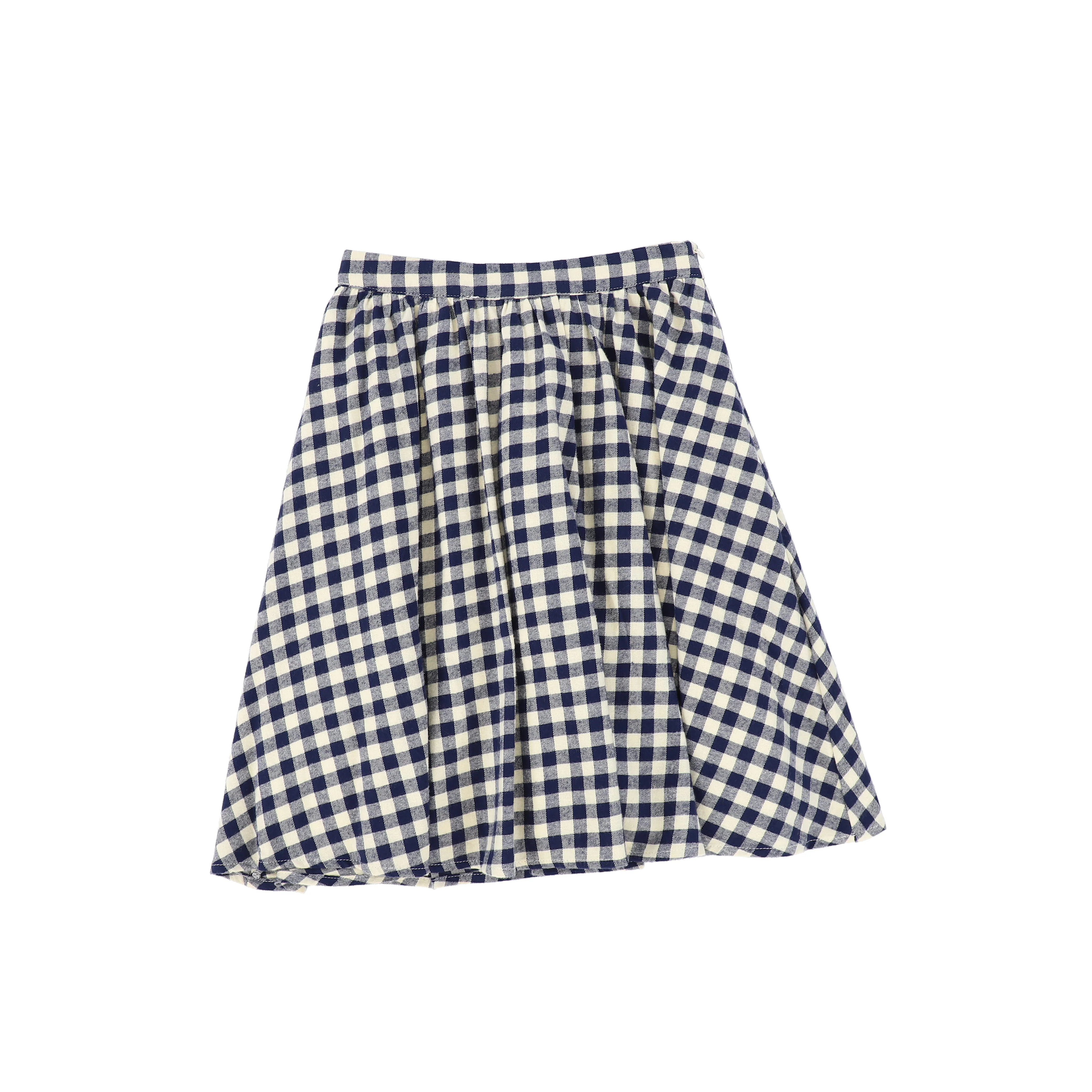 Bace Collection Navy Flannel Gingham Waisted Flare Skirt [FINAL SALE] - Image 2