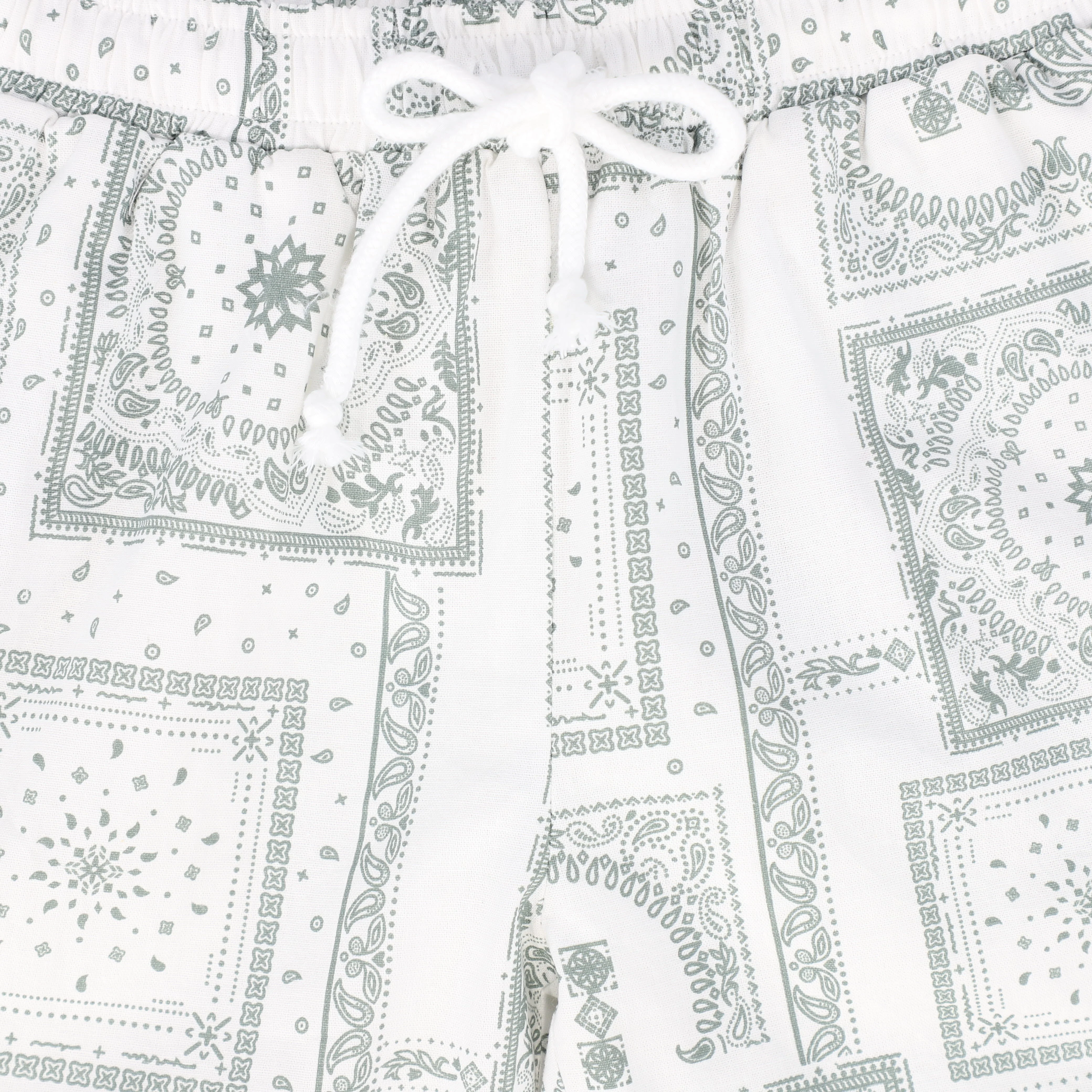 BACE COLLECTION SAGE PAISELY HANDKERCHIEF PRINT SHORTS [FINAL SALE] - Image 3
