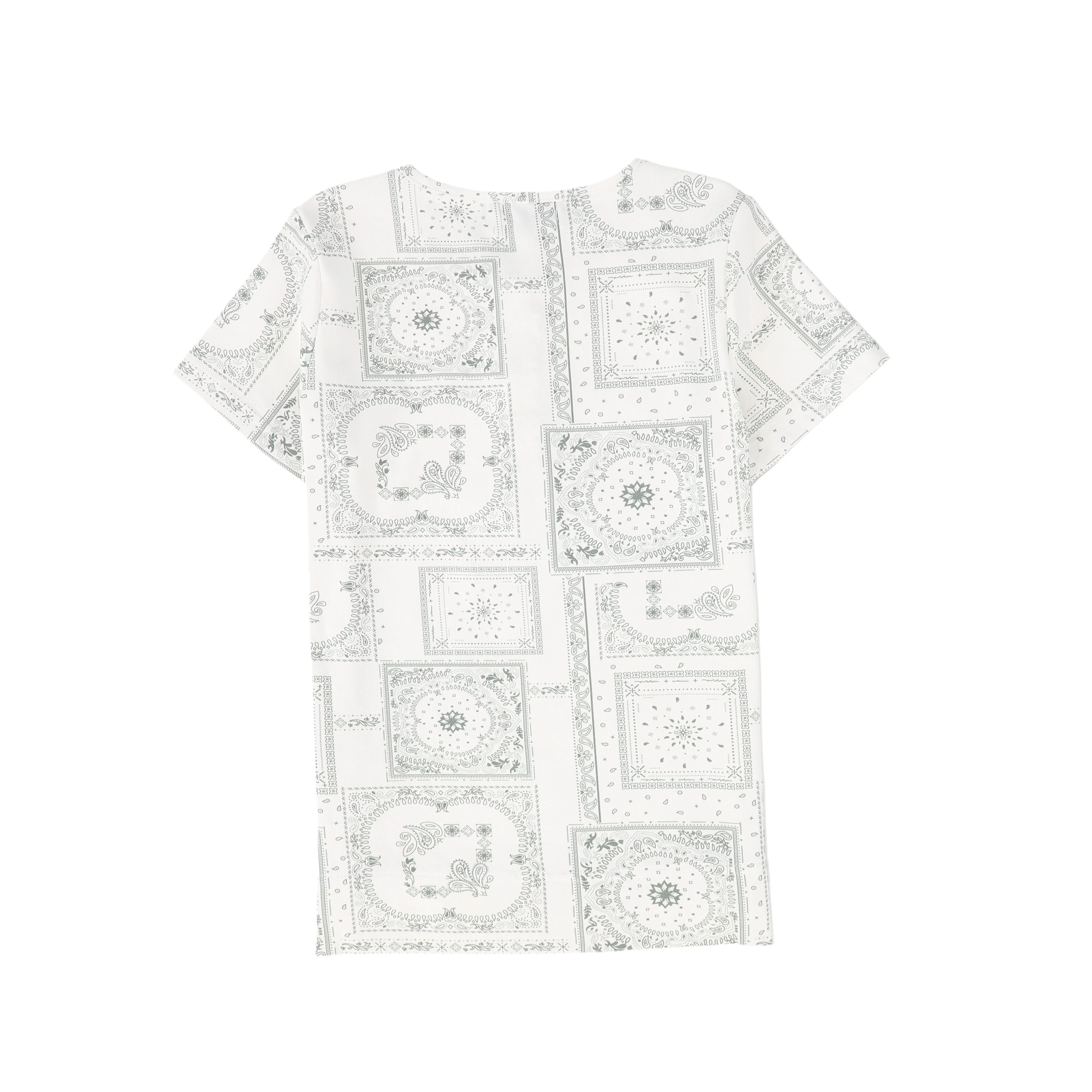 BACE COLLECTION SAGE PAISELY HANDKERCHIEF PRINT SS HENLEY TEE [FINAL SALE] - Image 2