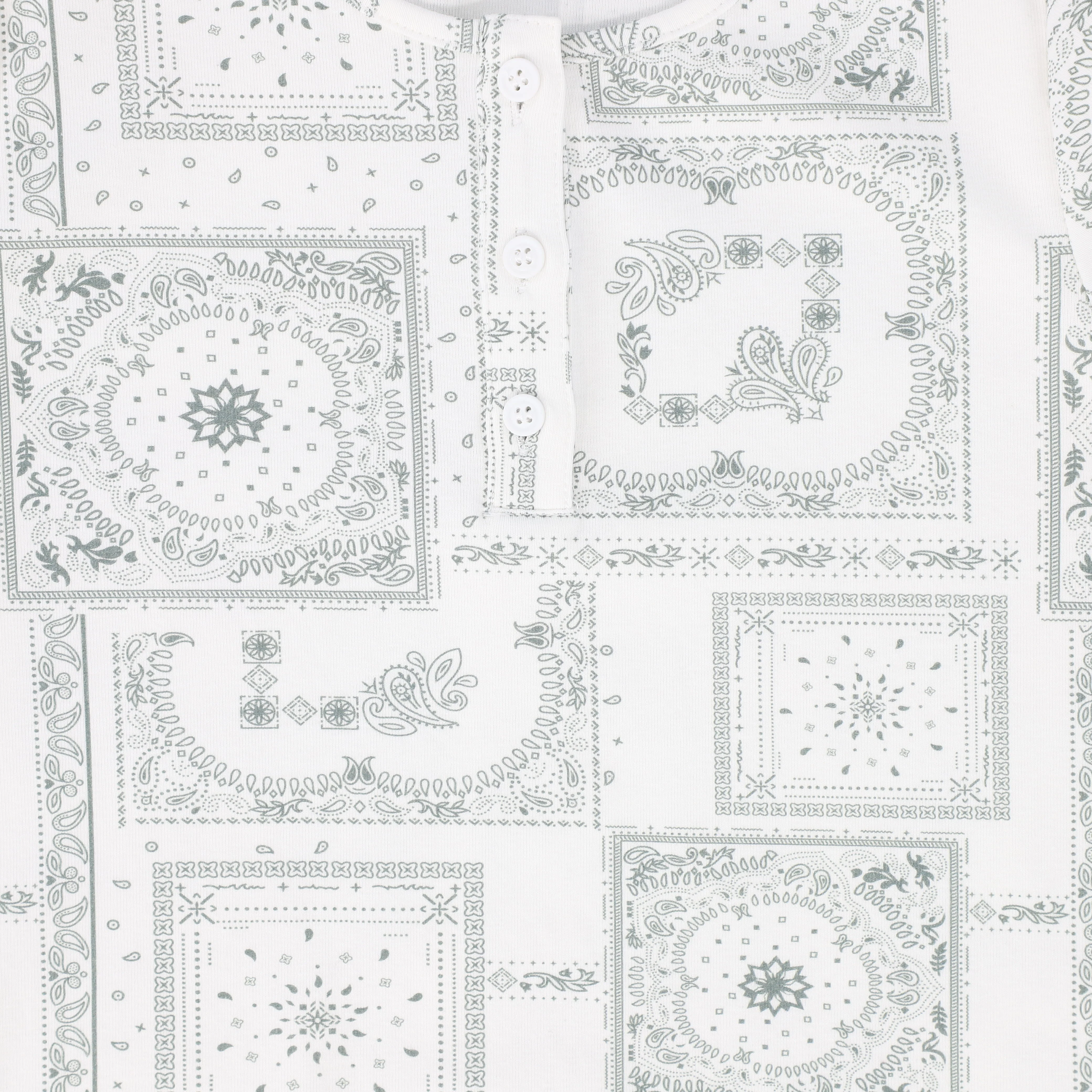 BACE COLLECTION SAGE PAISELY HANDKERCHIEF PRINT SS HENLEY TEE [FINAL SALE] - Image 3