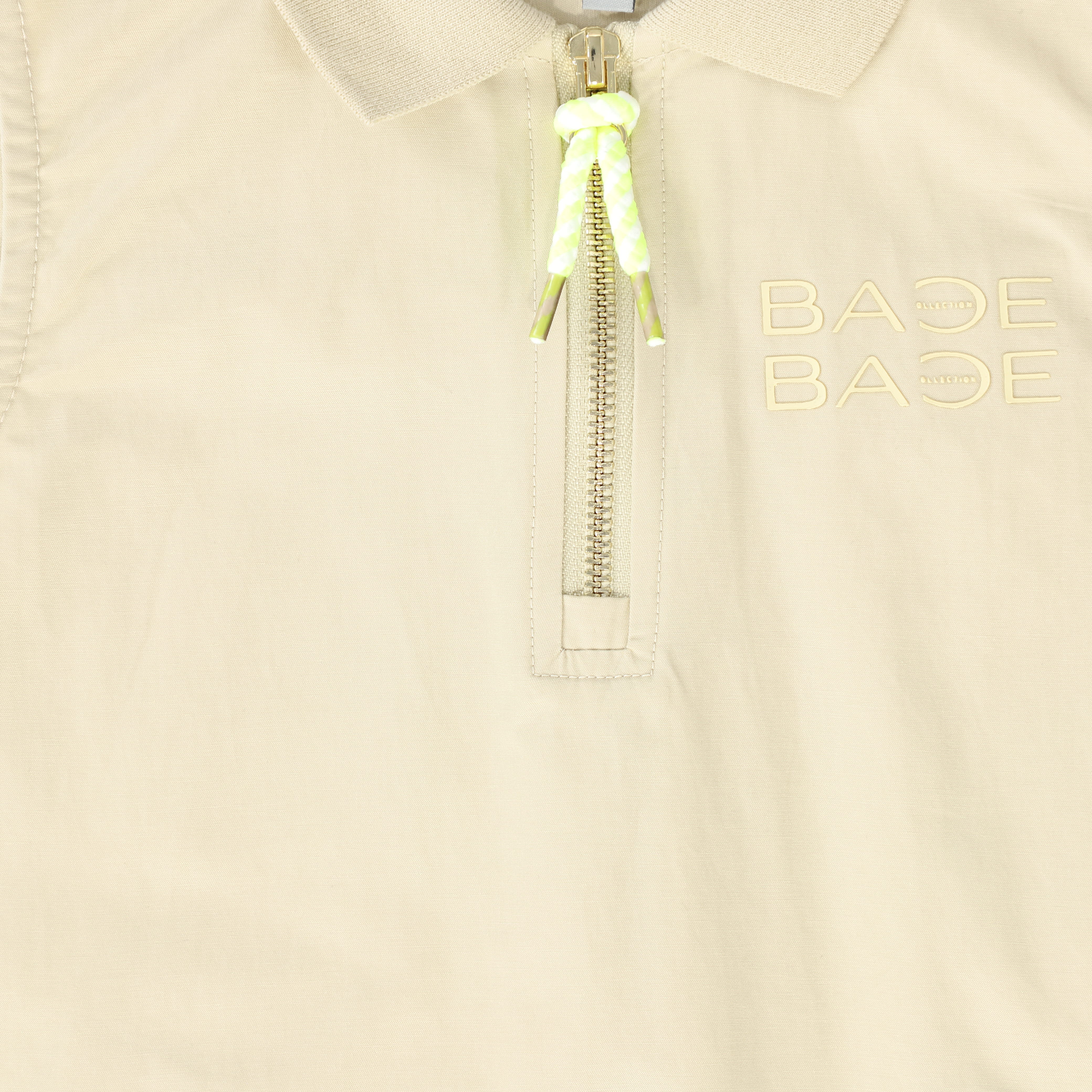 BACE COLLECTION TAN ROPE ZIPPER COLLARED JUMPER [FINAL SALE] - Image 3