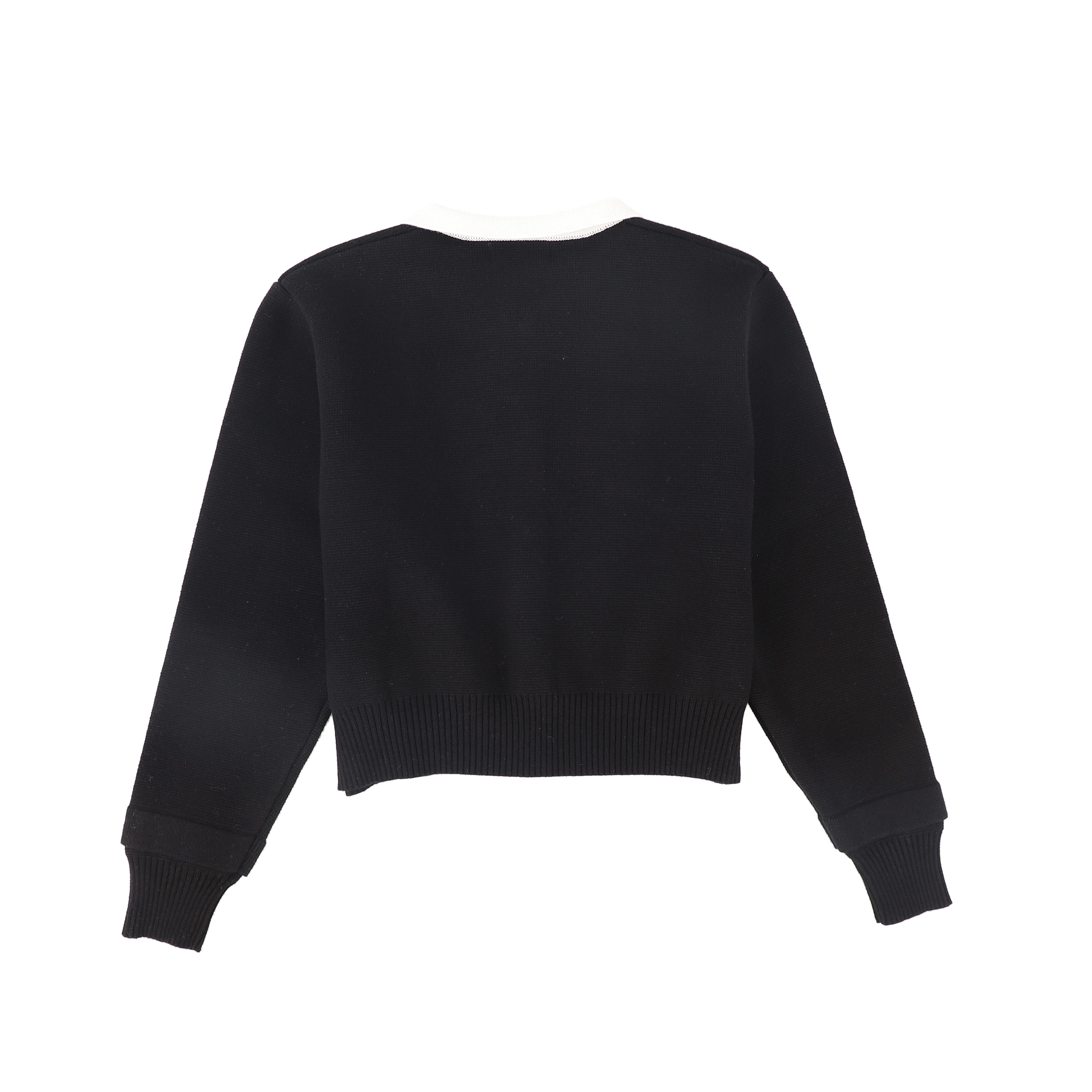 BAMBOO BLACK KNIT BUTTONED BLAZER [FINAL SALE] - Image 2