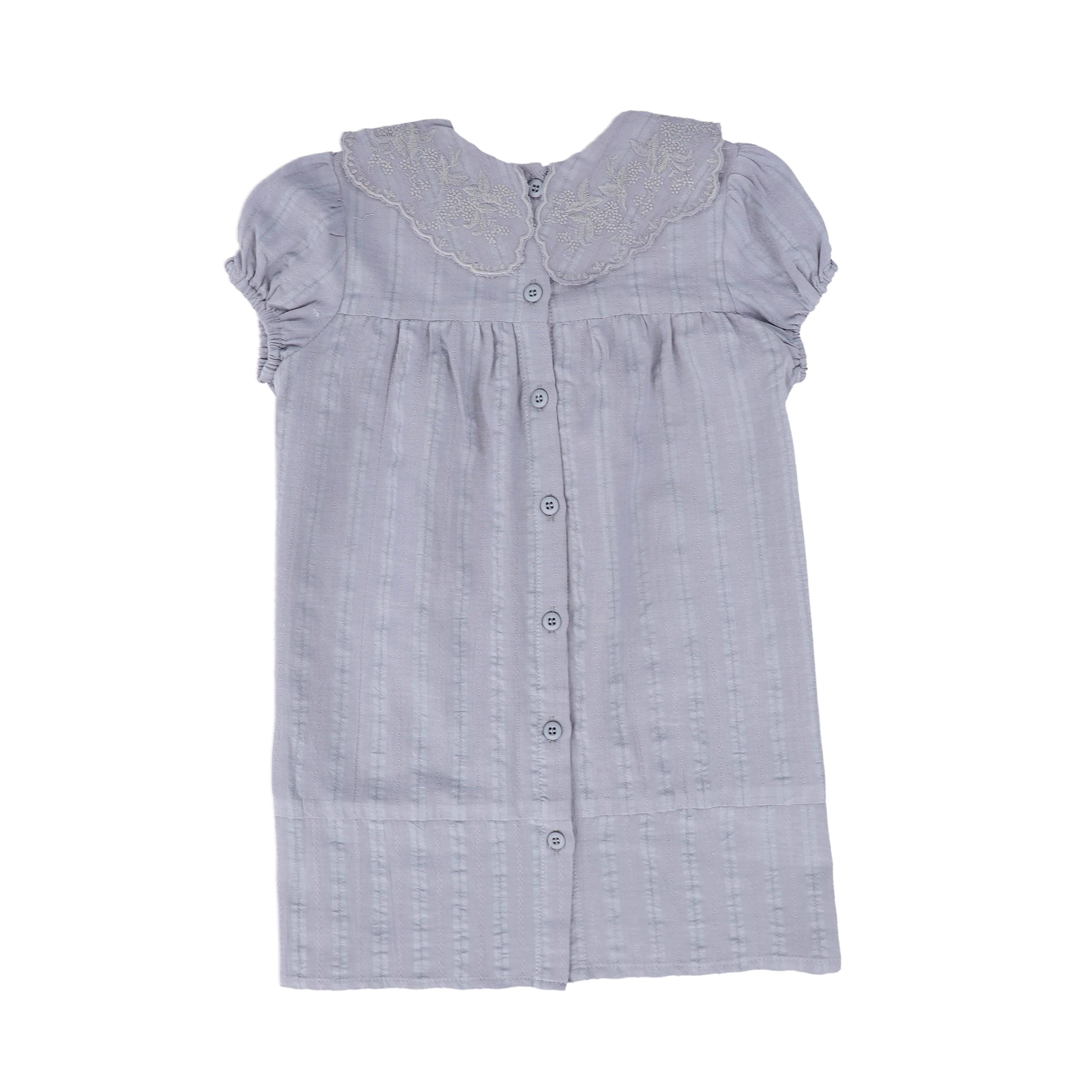 BAMBOO BLUE EMBROIDERED COLLARED SS DRESS [FINAL SALE] - Image 2