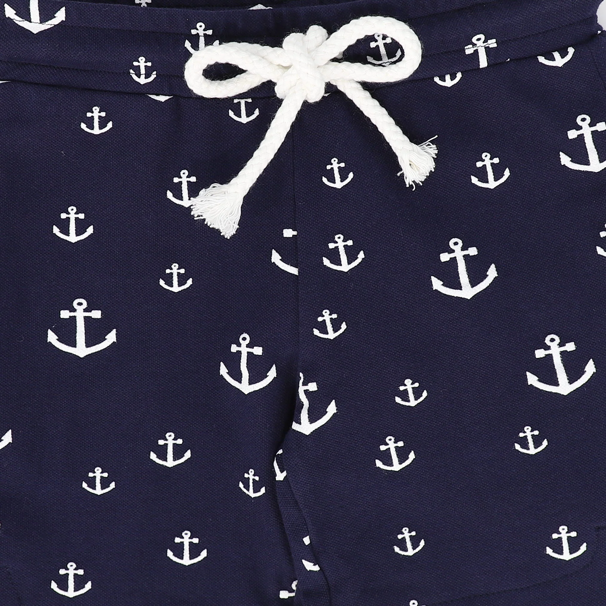BAMBOO NAVY PRINTED ANCHOR SHORTS [FINAL SALE] - Image 3