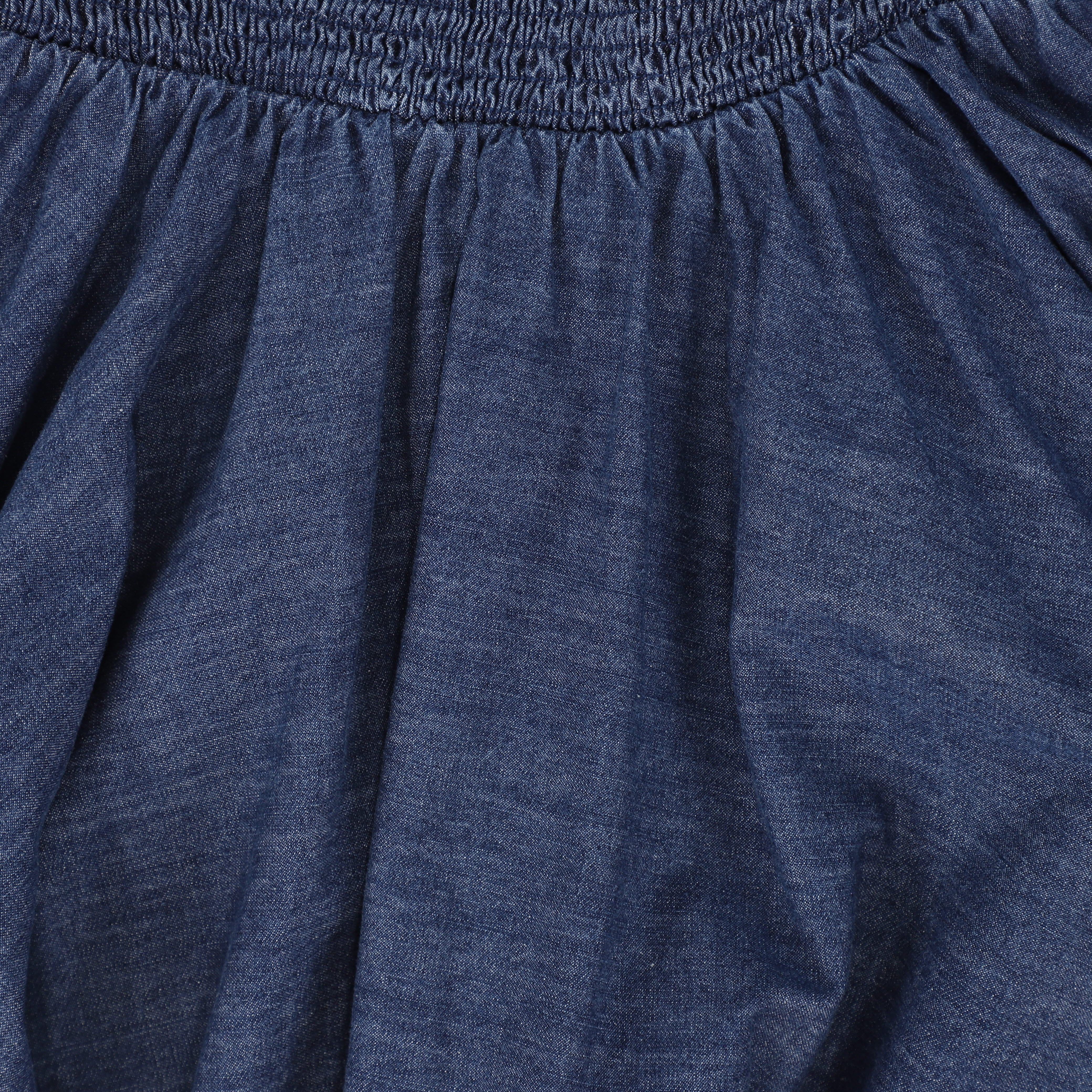 BAMBOO BLUE DENIM SMOCK MAXI SKIRT [FINAL SALE] - Image 3