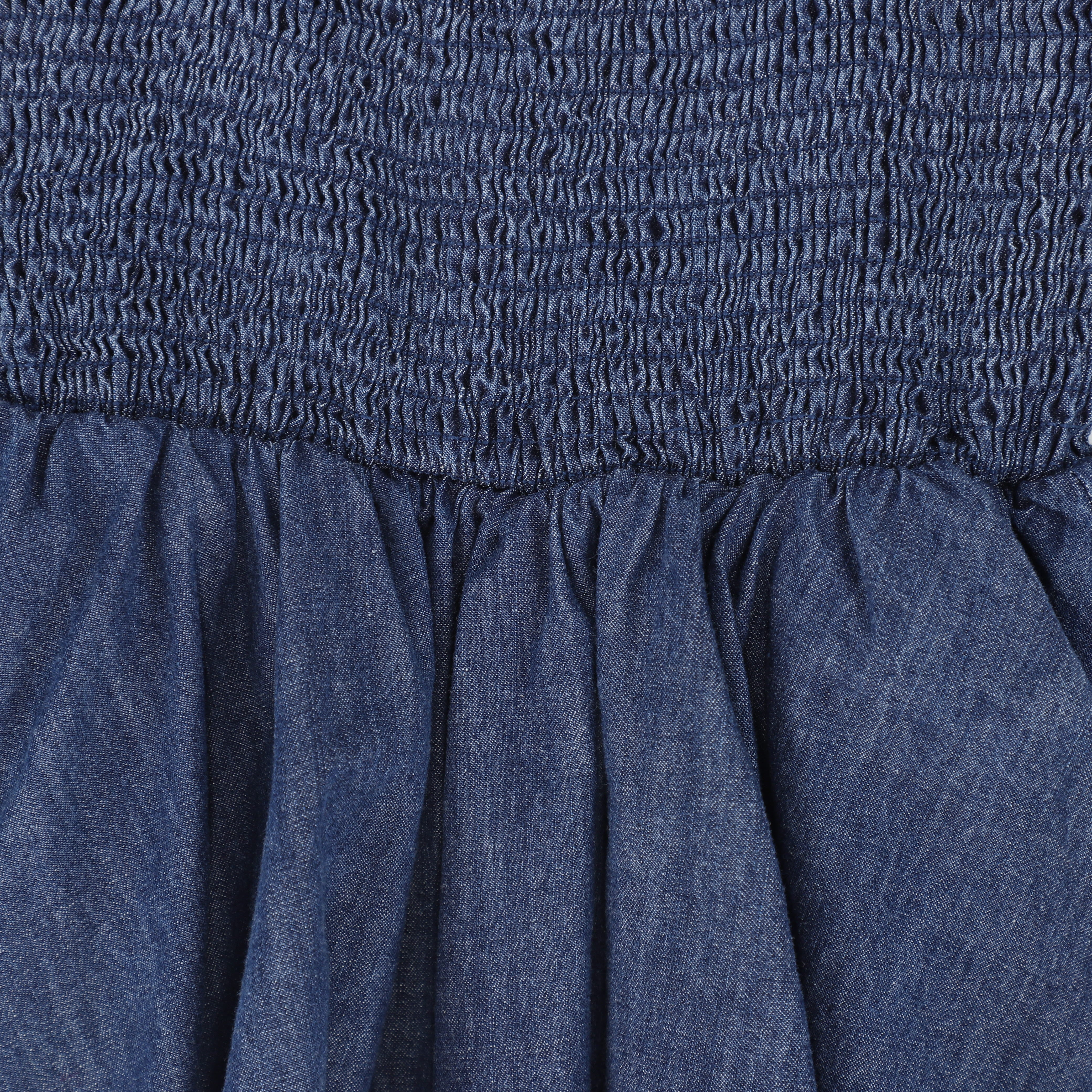 BAMBOO BLUE DENIM SMOCK TIERED JUMPER [FINAL SALE] - Image 3