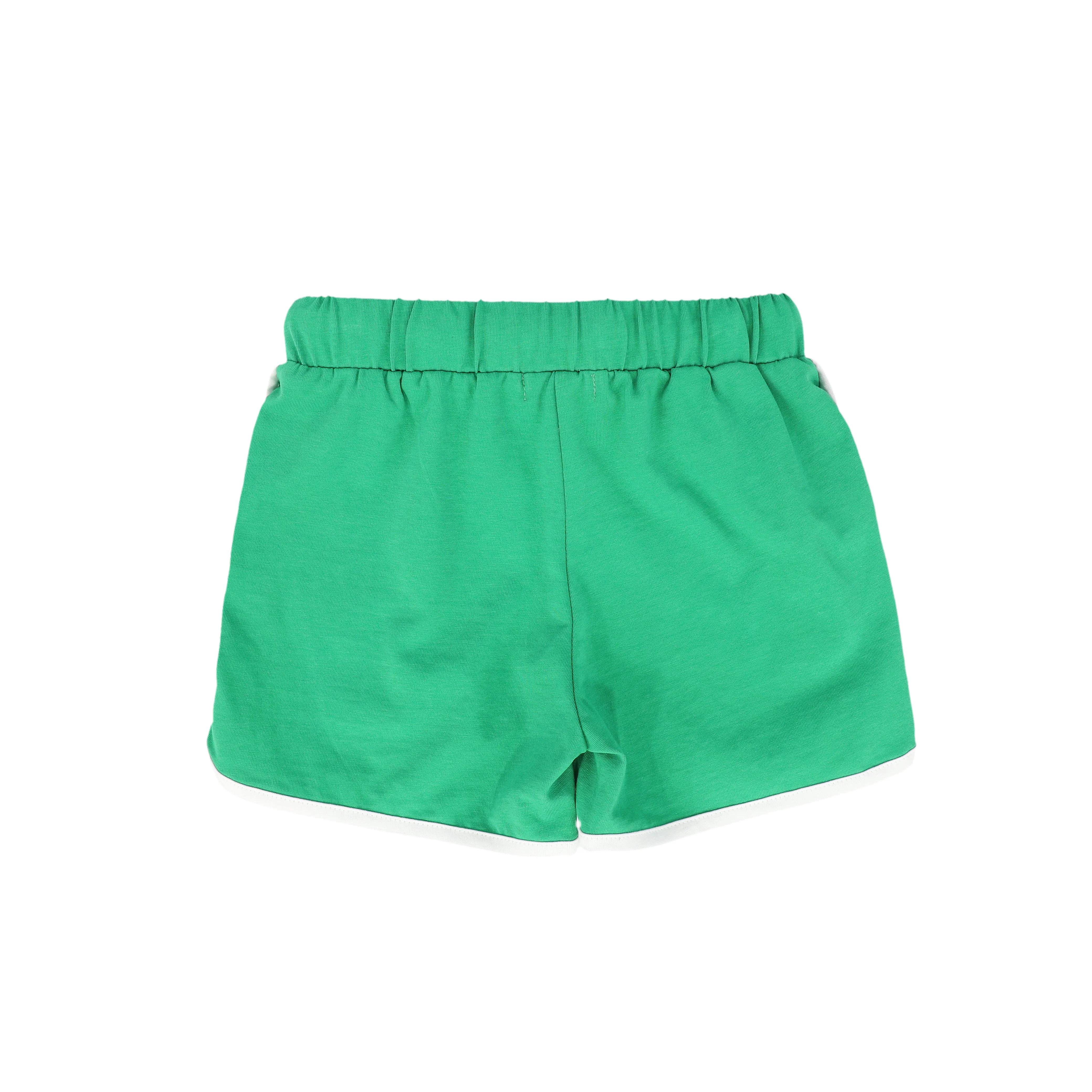 BAMBOO GREEN CONTRAST TRIM SHORTS [FINAL SALE] - Image 2