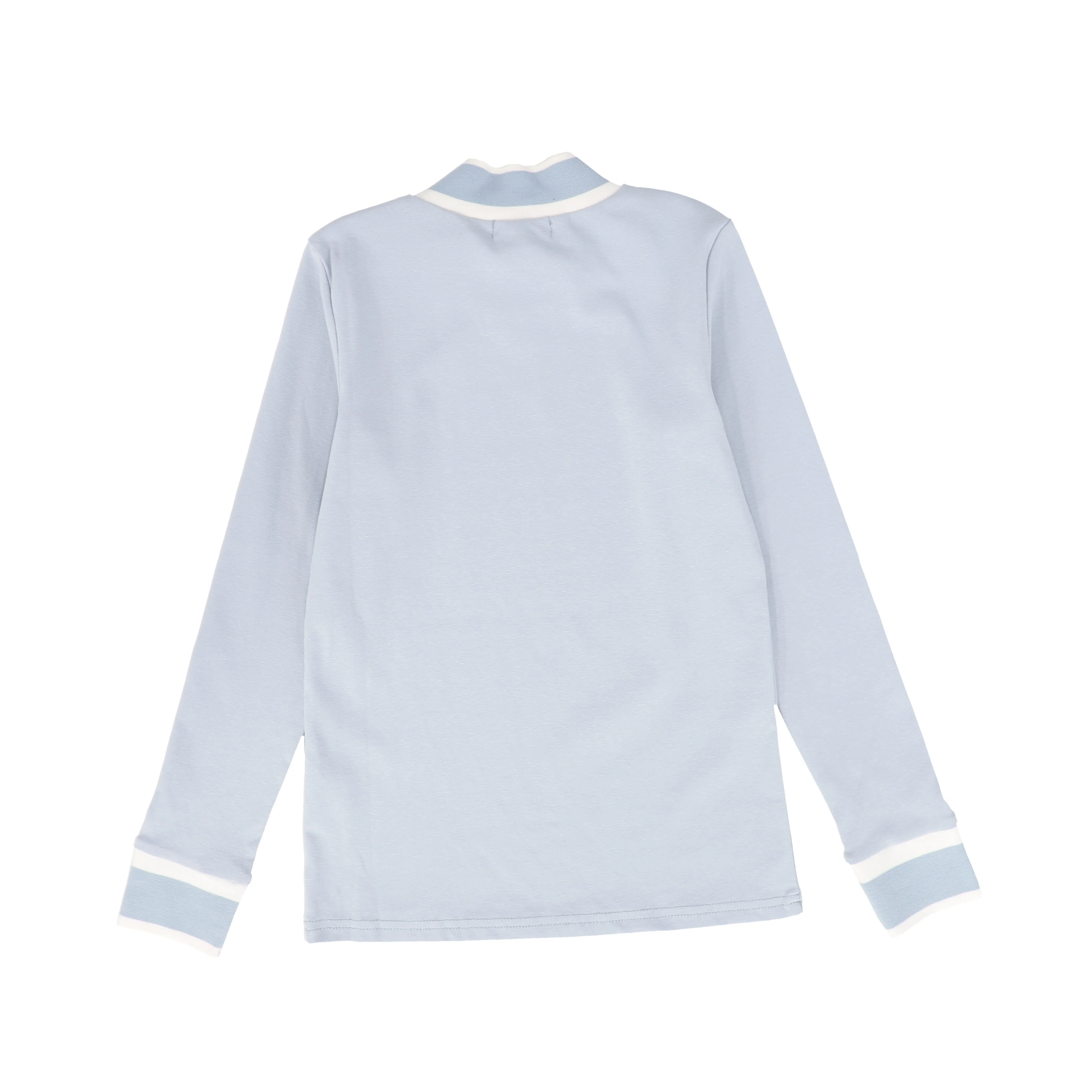 BAMBOO LIGHT BLUE RIBBED TRIM LS TEE [FINAL SALE] - Image 2