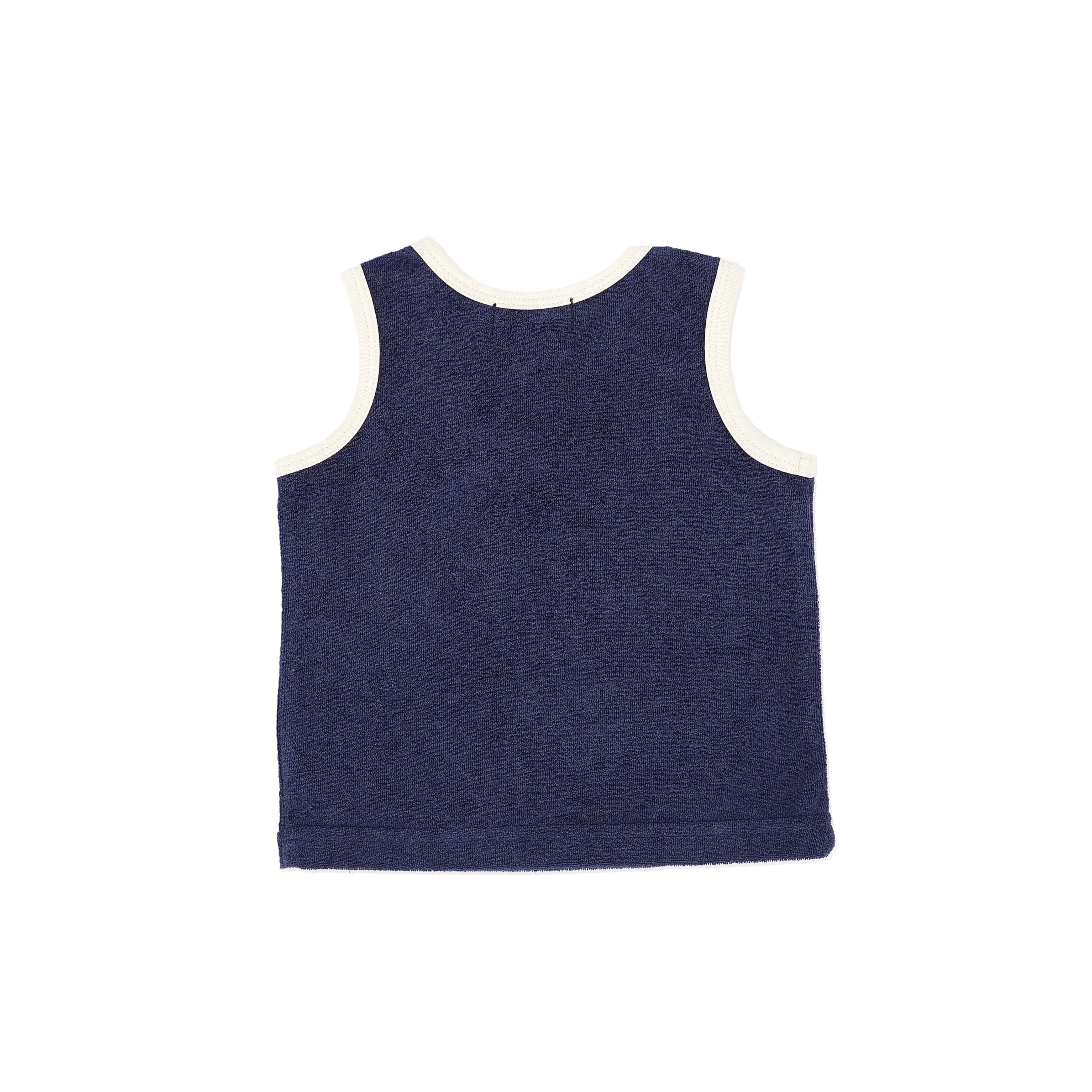 BAMBOO NAVY TRIM TERRY TANK [FINAL SALE] - Image 2