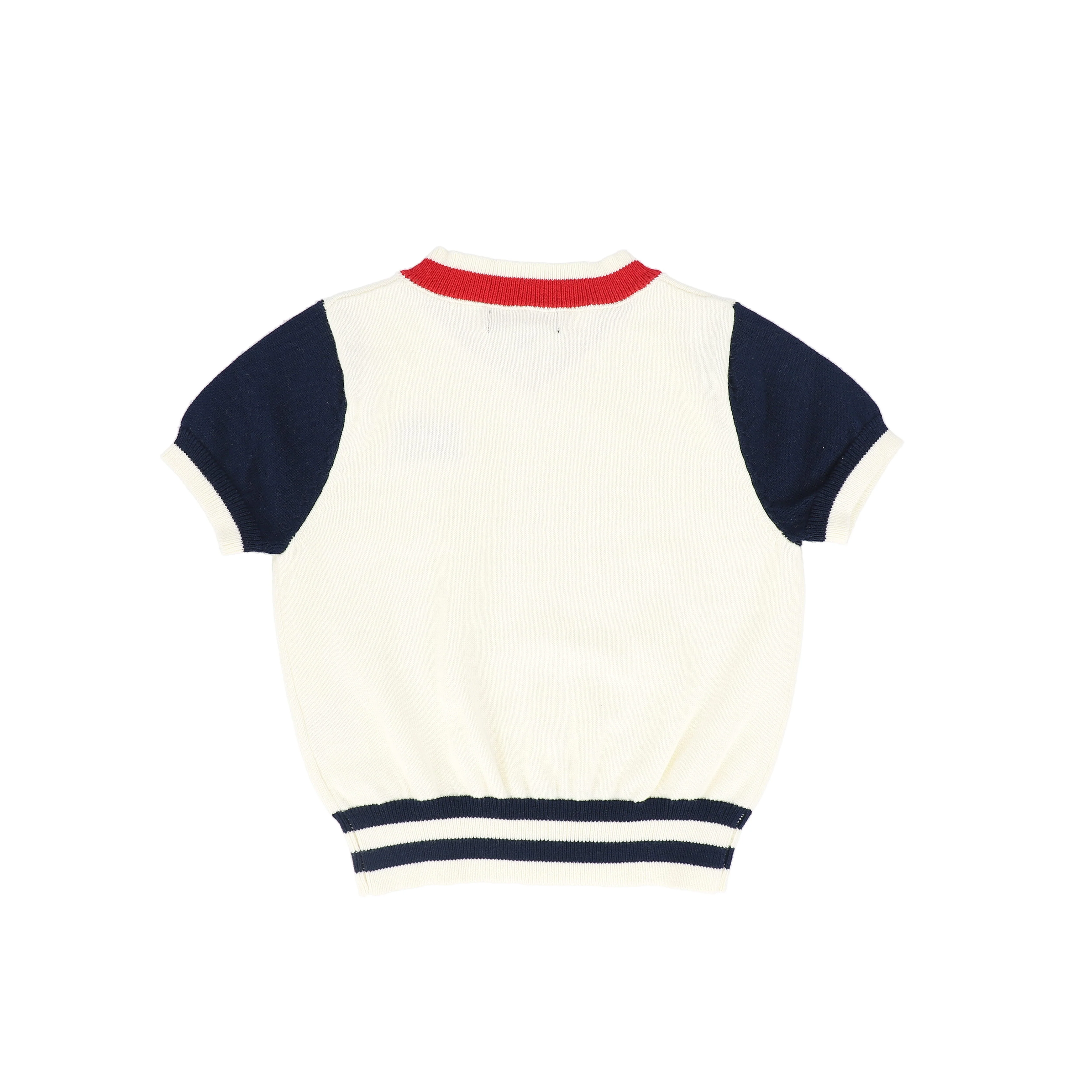BAMBOO NAVY/WHITE COLORBLOCK EMBLEM SWEATER SET [FINAL SALE] - Image 3