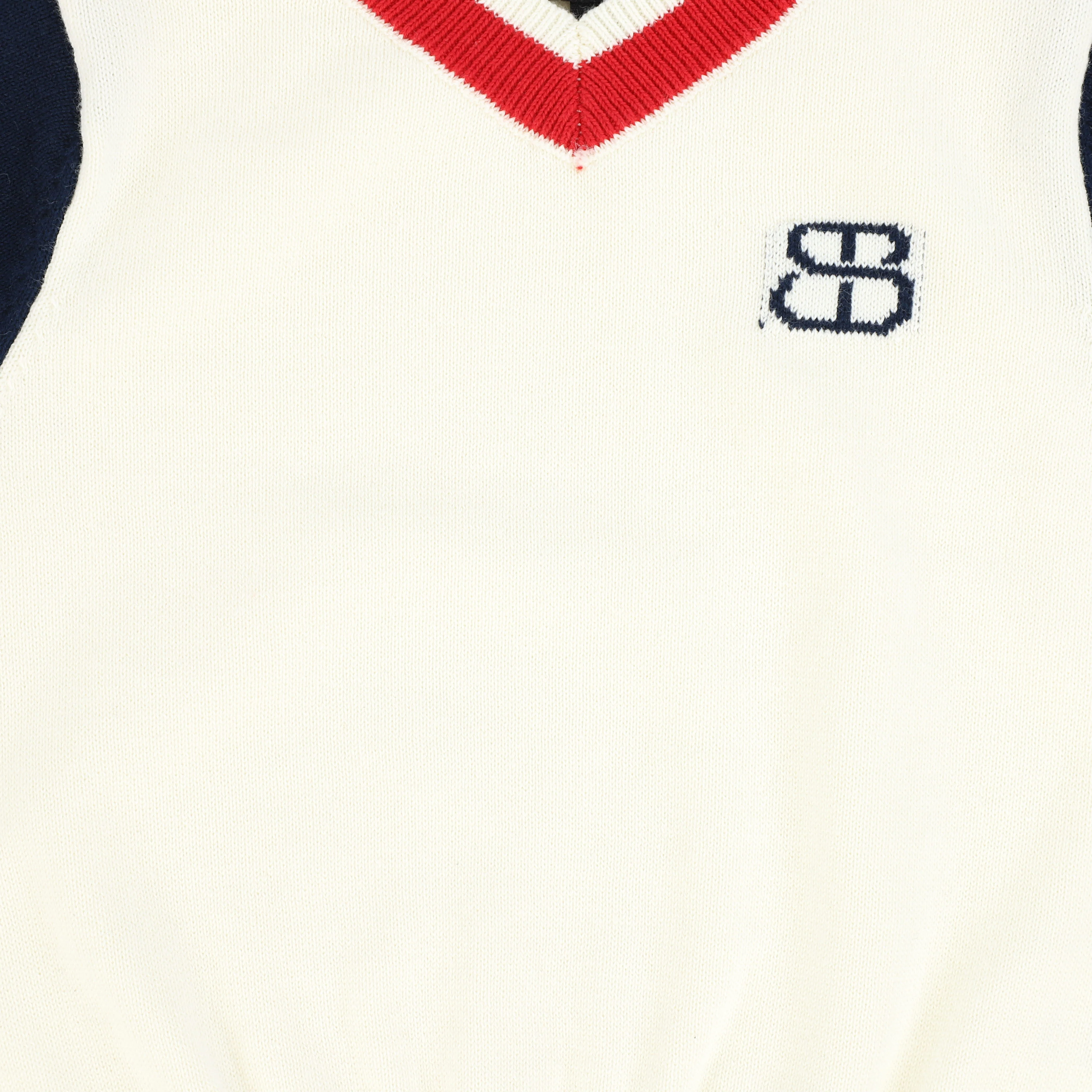 BAMBOO NAVY/WHITE COLORBLOCK EMBLEM SWEATER SET [FINAL SALE] - Image 4