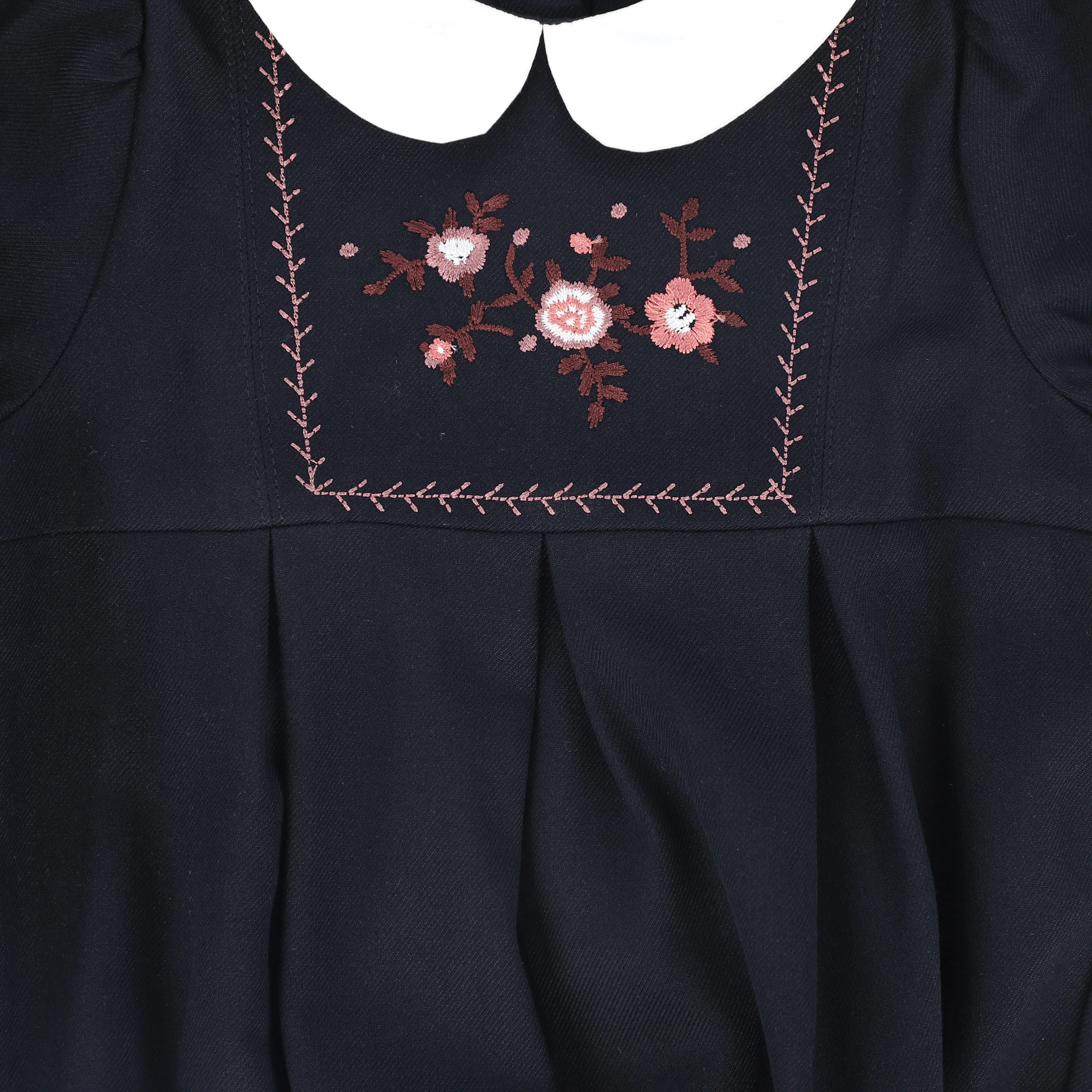 BAMBOO NAVY WOOL EMBROIDERED ROMPER [FINAL SALE] - Image 3