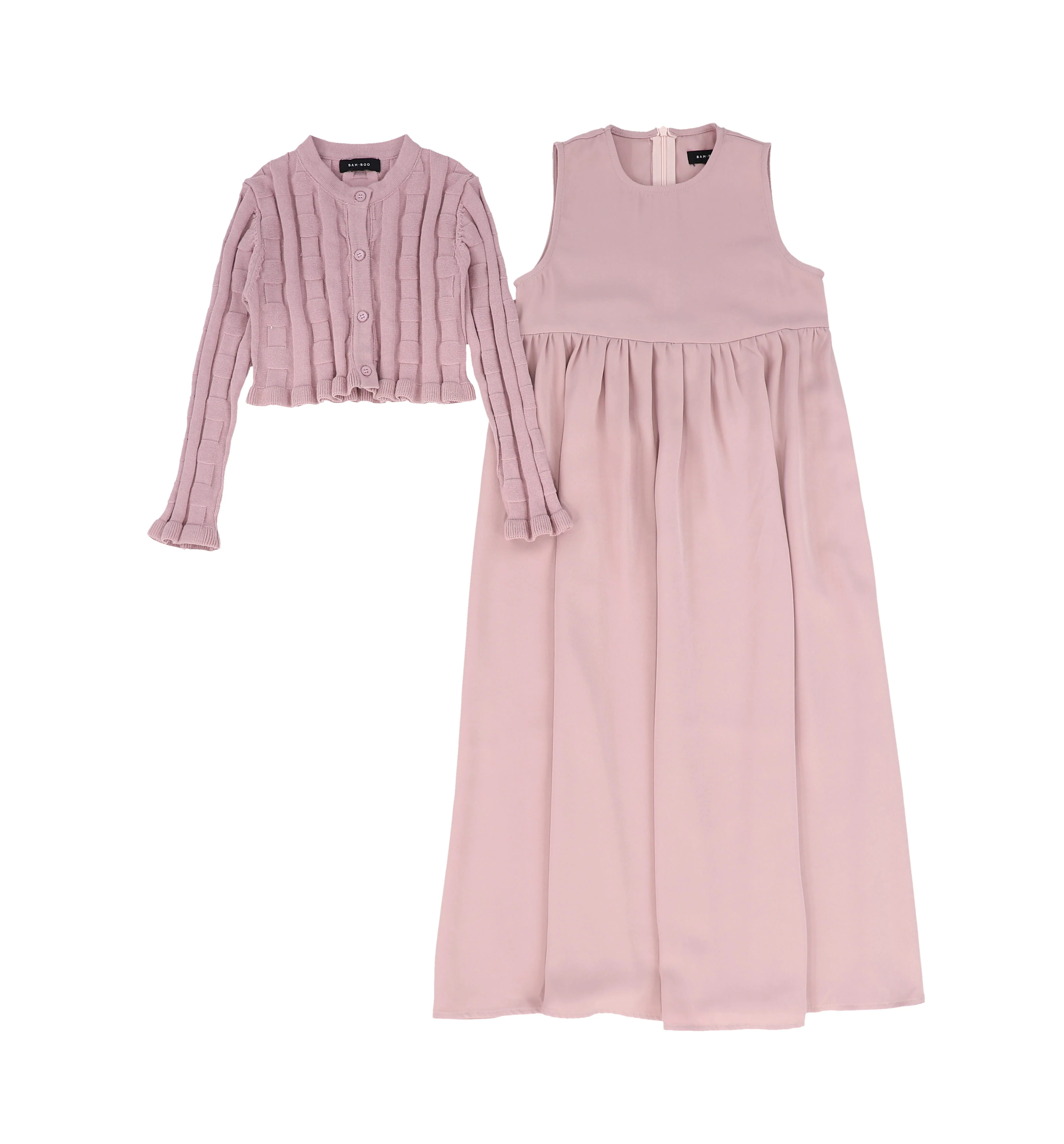 BAMBOO PINK GINGHAM CARDIGAN MAXI DRESS [FINAL SALE] - Image 2