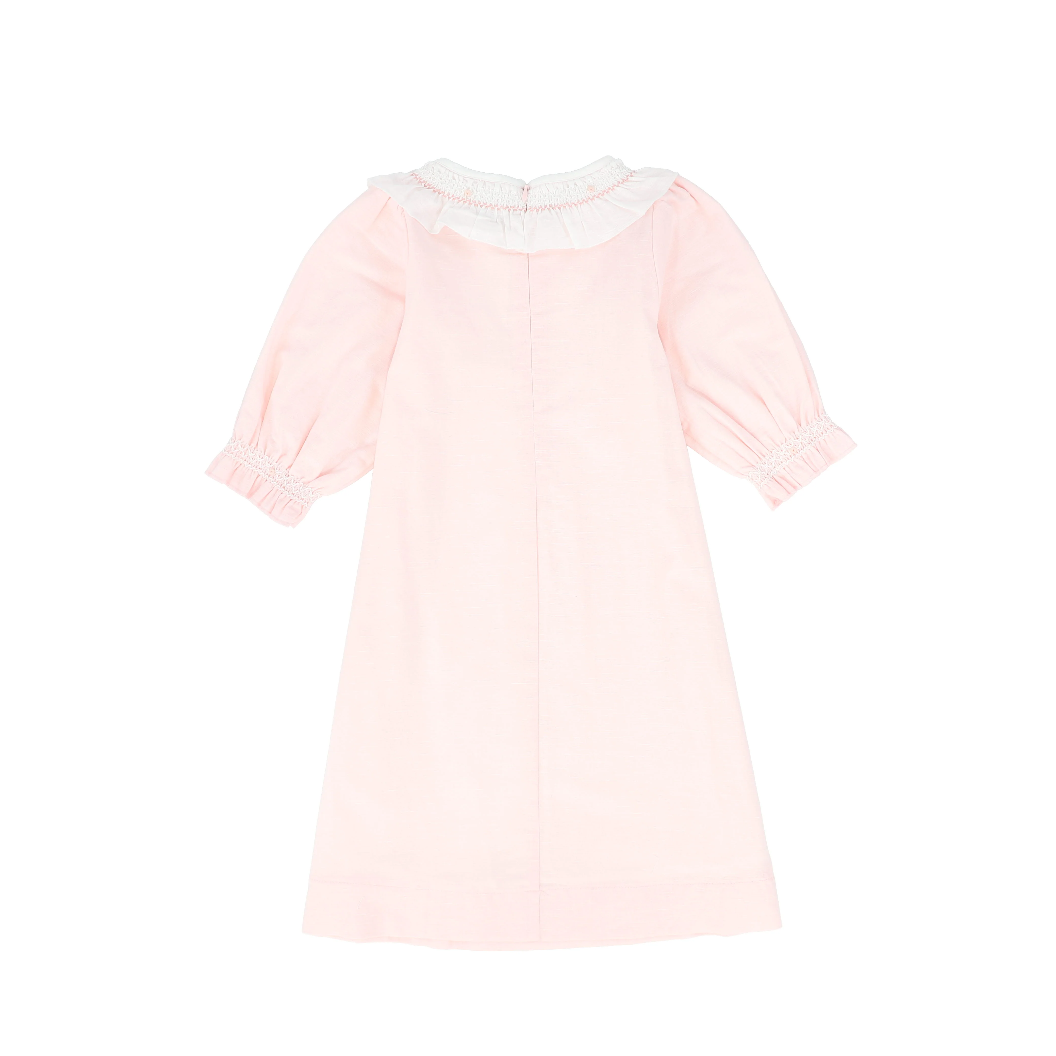 BAMBOO PINK SMOCKED RUFFLE TRIM DRESS [FINAL SALE] - Image 2