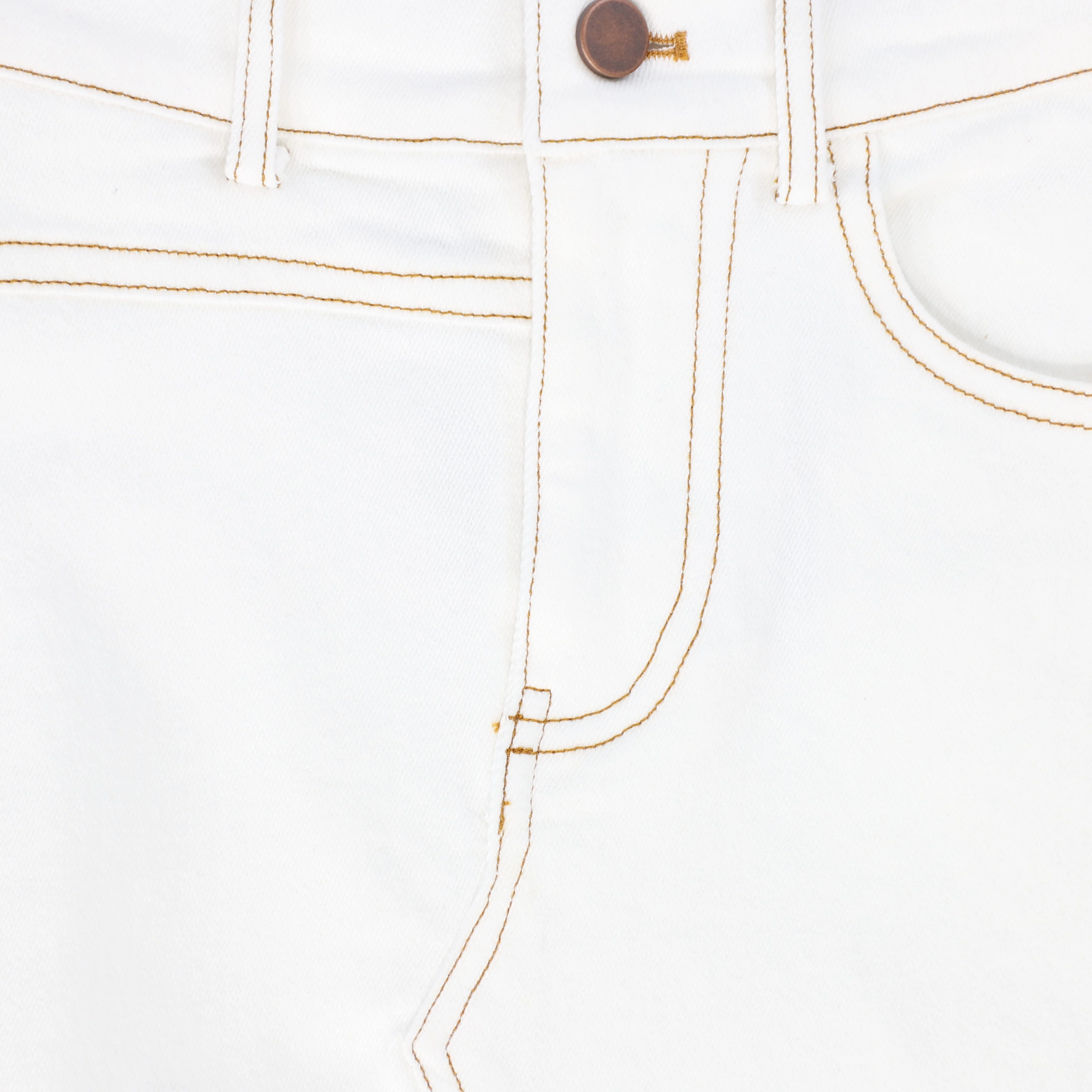 BAMBOO WHITE DENIM STITCHED SKIRT [FINAL SALE] - Image 3