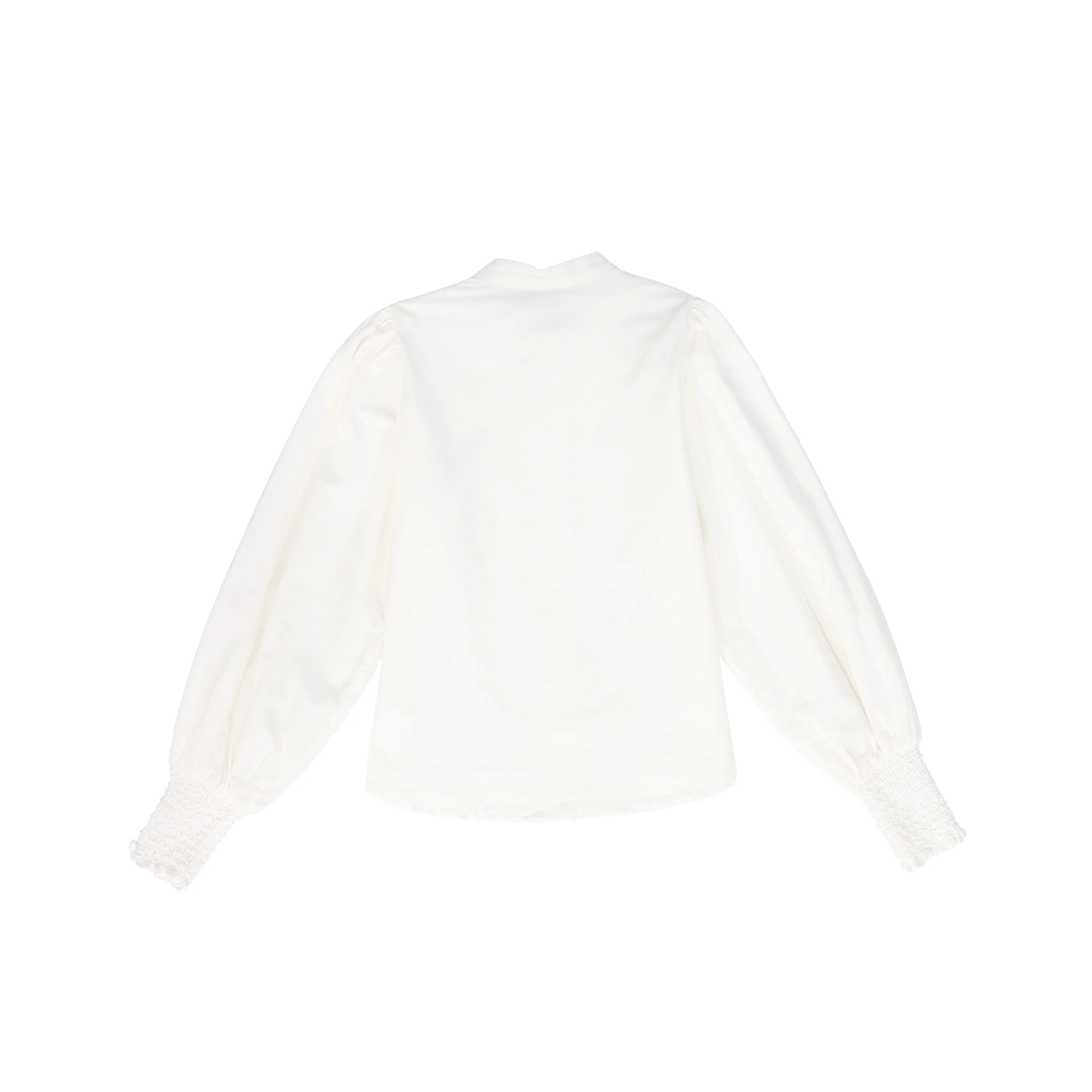 BAMBOO WHITE STITCHED LINEN BLOUSE [FINAL SALE] - Image 2