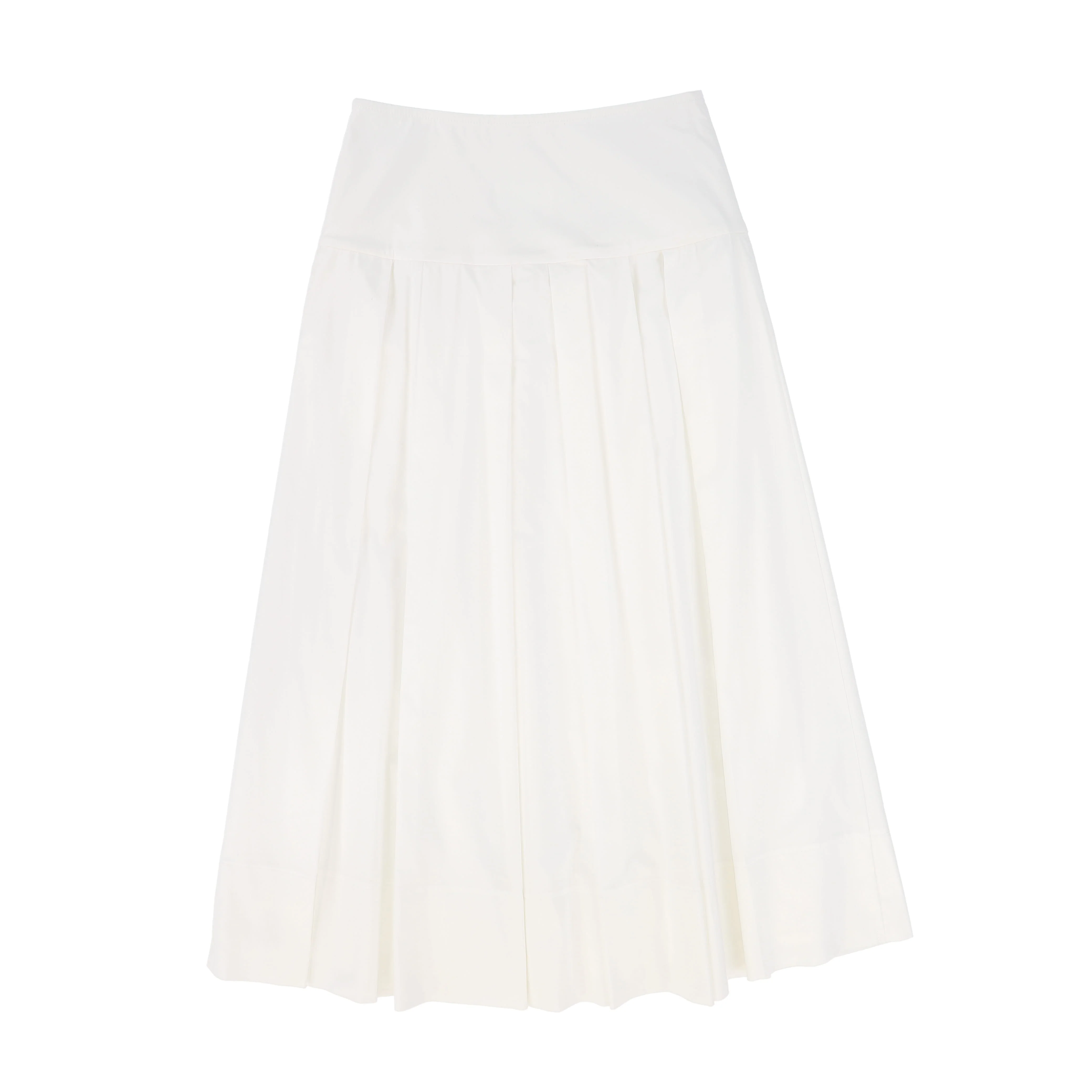 BAMBOO WHITE EMBROIDERED BUTTON MAXI SKIRT [FINAL SALE] - Image 2