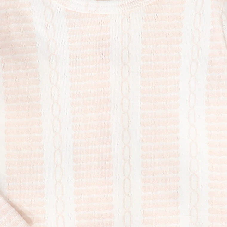 BEBE JOLEE PINK PATTERN POINTELLE FOOTIE - Image 2