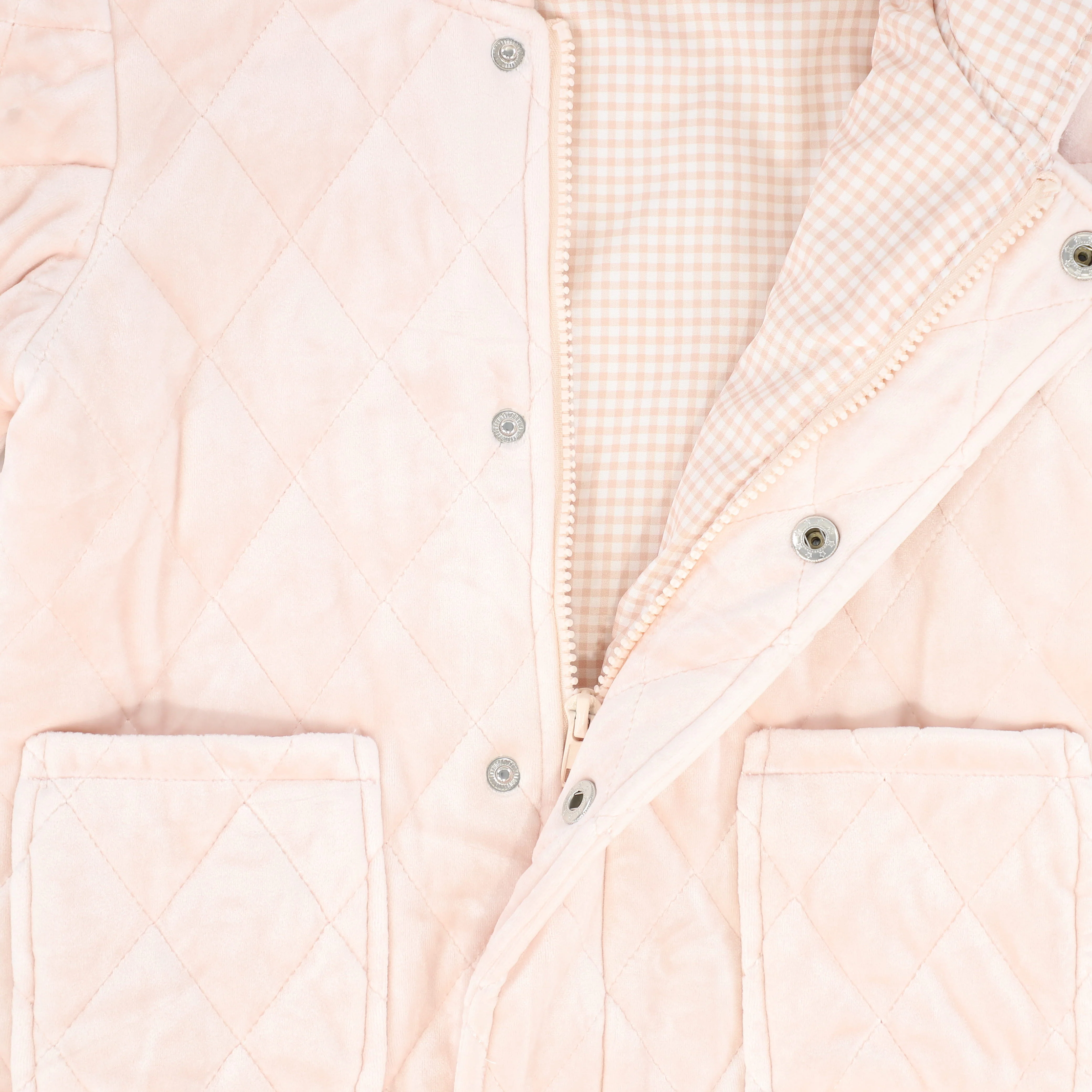 BEBE JOLEE PINK VELOUR QUILTED JACKET[ FINAL SALE] - Image 2