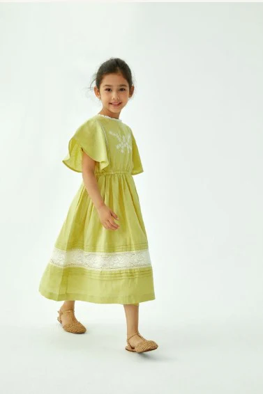 CERA UNA VOLTA YELLOW/WHITE EMBROIDERED LINEN JUMPER [FINAL SALE] - Image 3