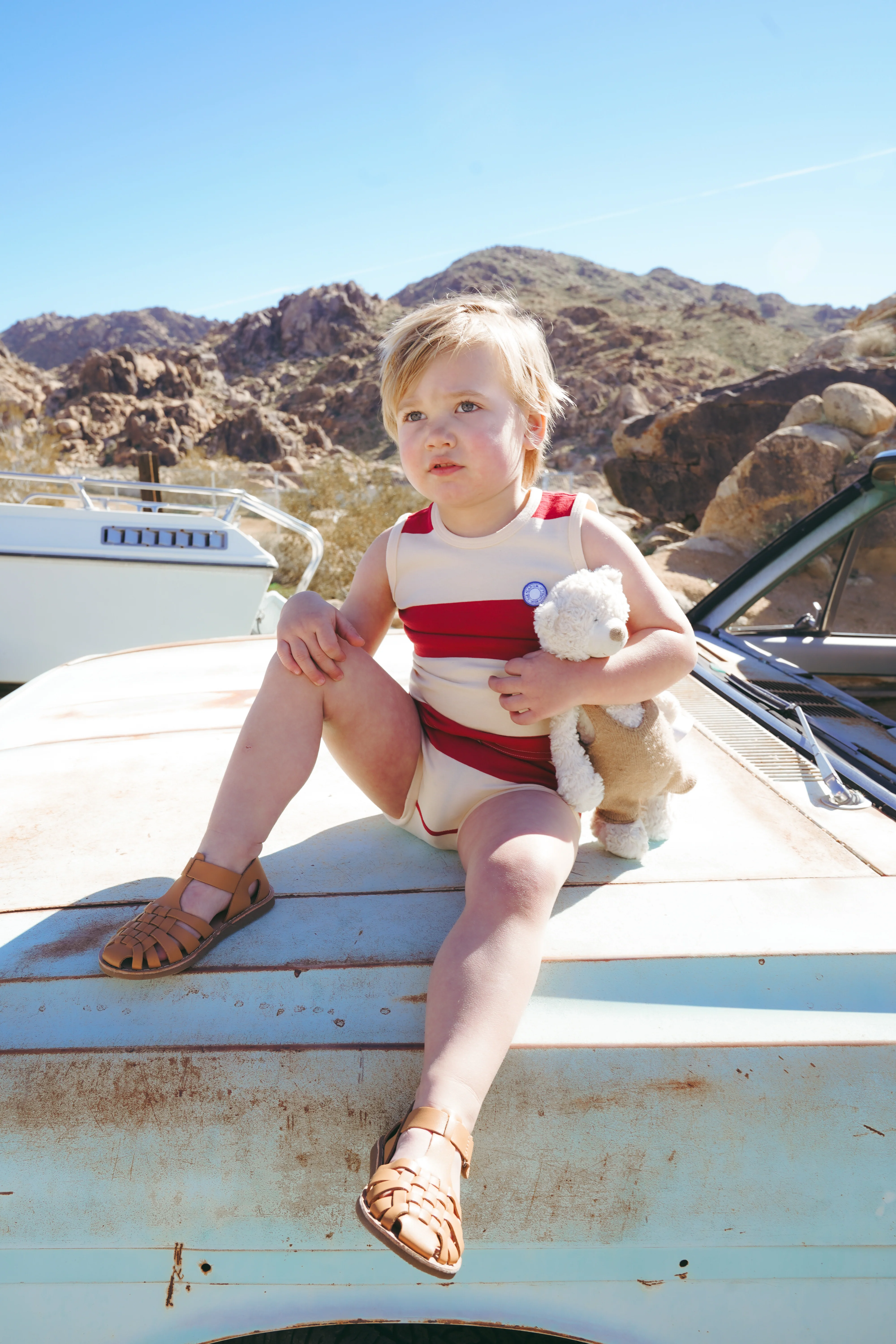 COCO BLANC RED WIDE STRIPE BLOOMER SET [FINAL SALE] - Image 2
