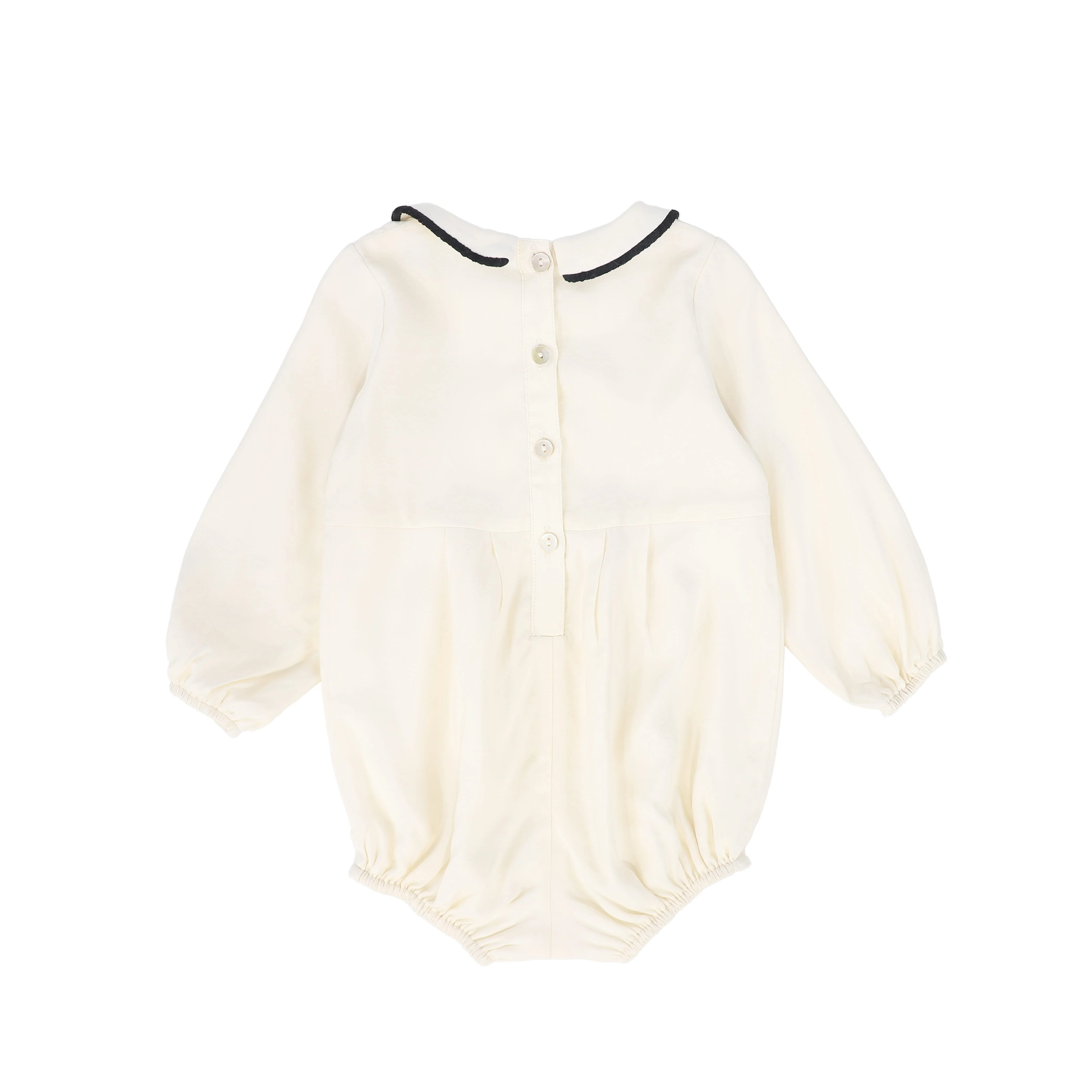 FRANCESCA GUILIANO CREAM/BLACK VELVET PIPED ROMPER [FINAL SALE] - Image 2
