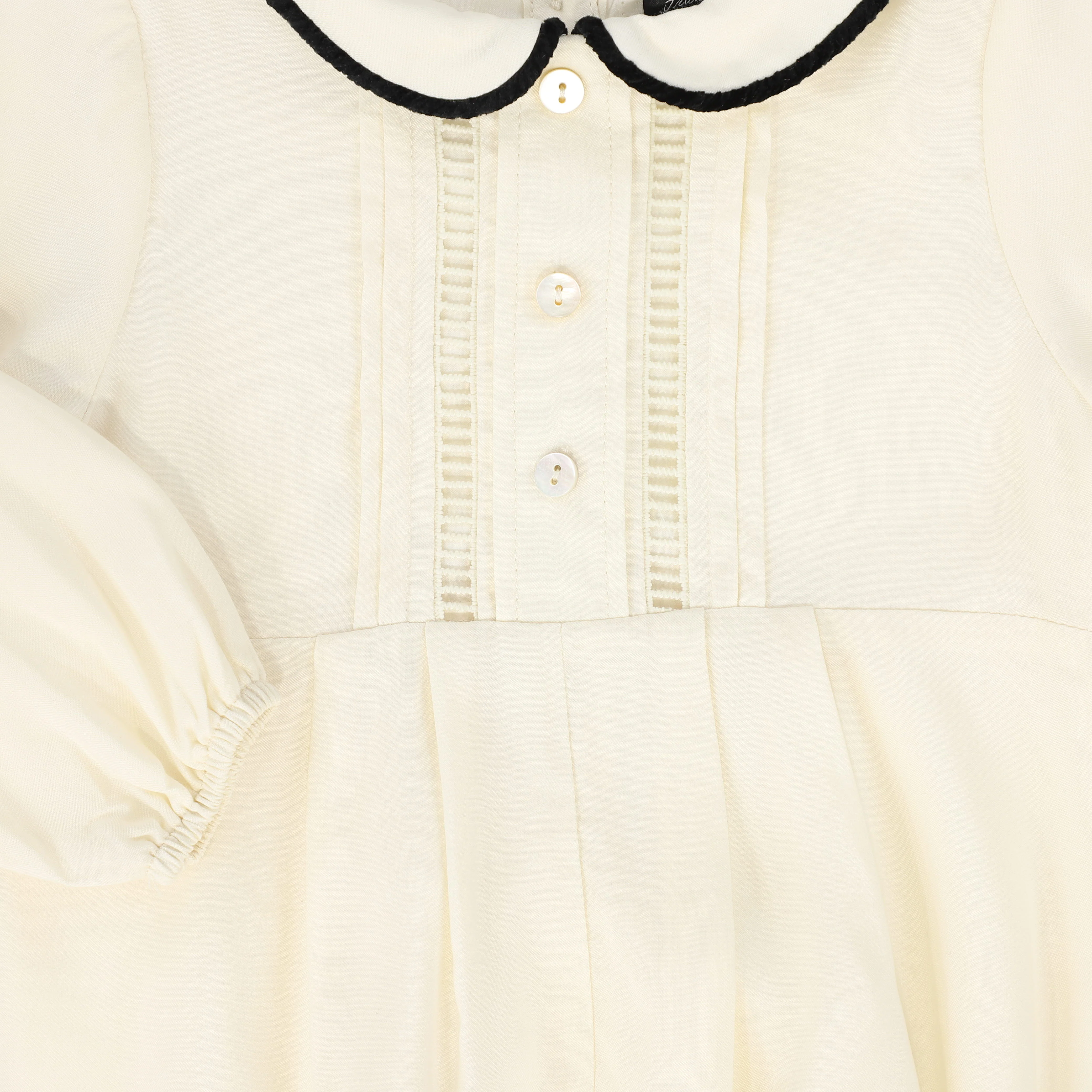 FRANCESCA GUILIANO CREAM/BLACK VELVET PIPED ROMPER [FINAL SALE] - Image 3