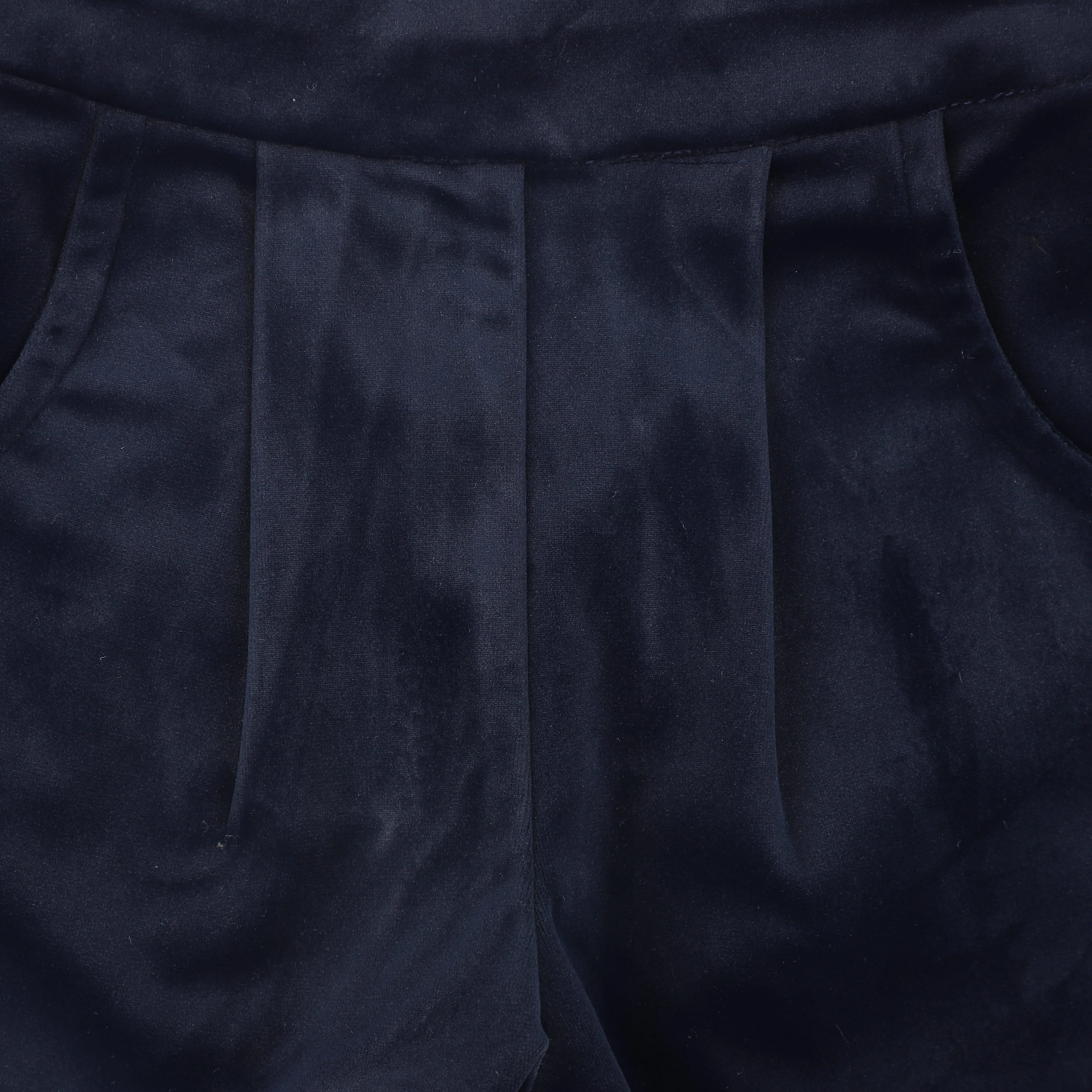 FRANCESCA GUILIANO BLUE VELVET POCKET SHORTS [FINAL SALE] - Image 3