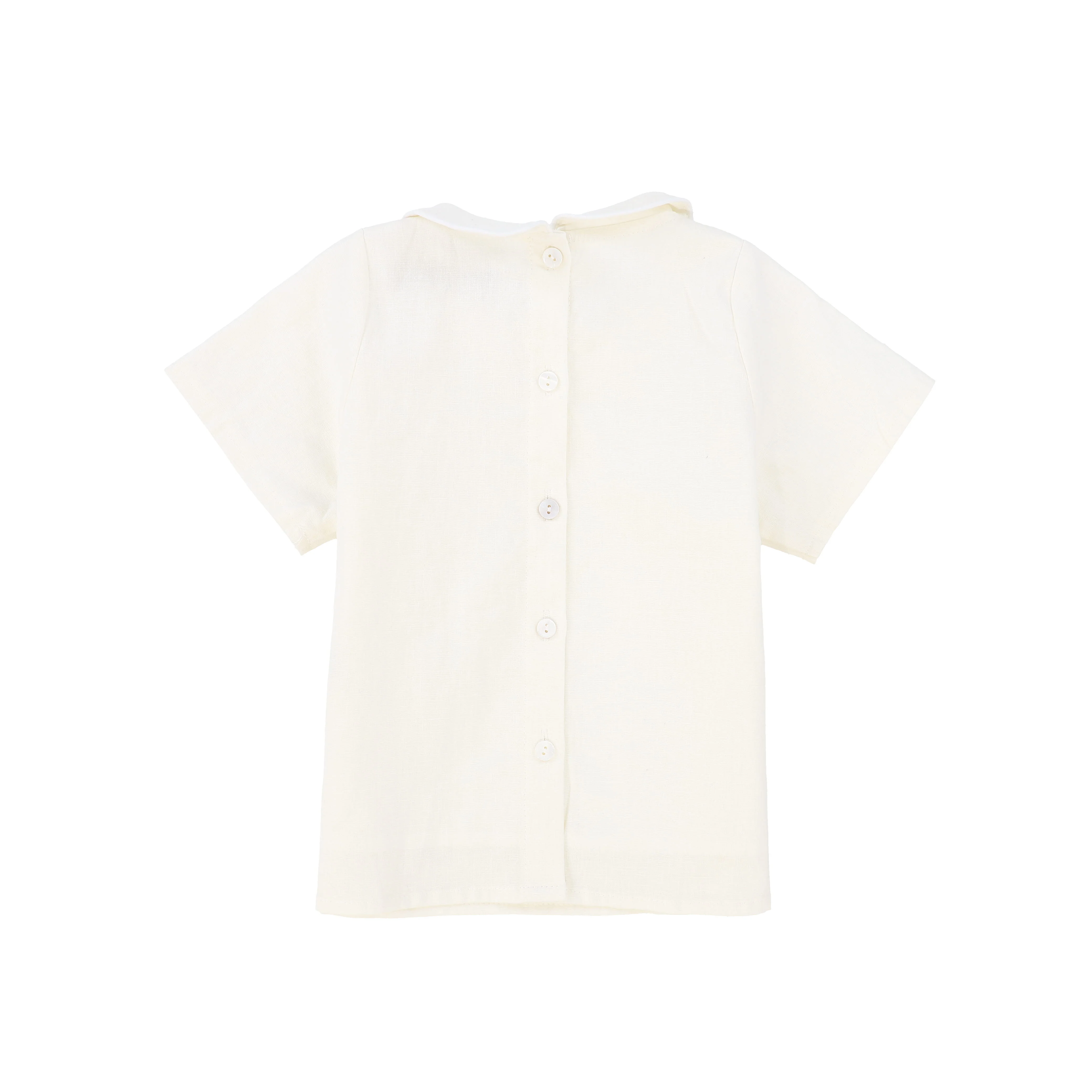 FRANCESCA GUILIANO IVORY LINEN PINTUCK BLOOMERS SET [FINAL SALE] - Image 3