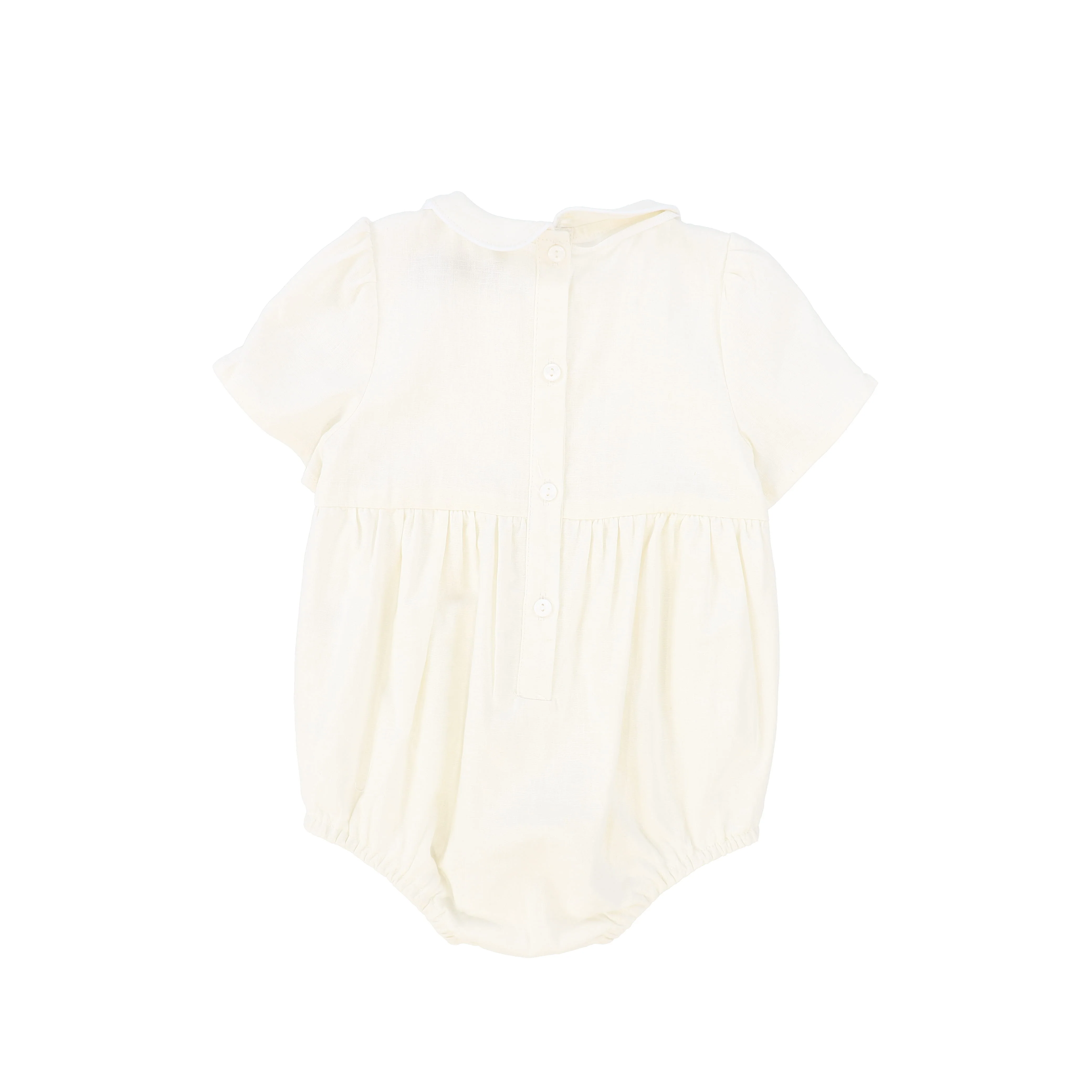 FRANCESCA GUILIANO IVORY LINEN PINTUCK ROMPER [FINAL SALE] - Image 2