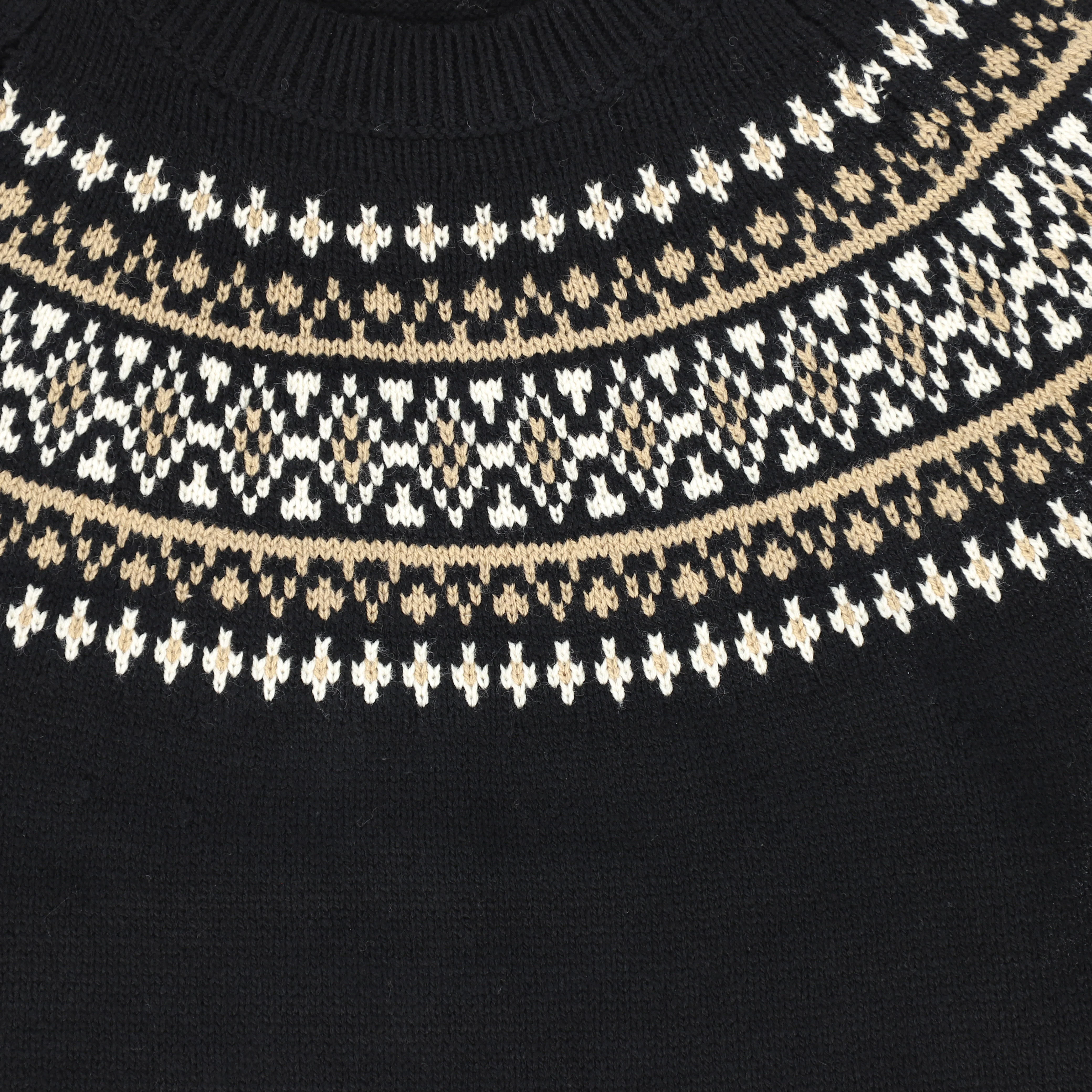 Le Bourdon Black/Ivory Fairisle Sweater [FINAL SALE] - Image 3