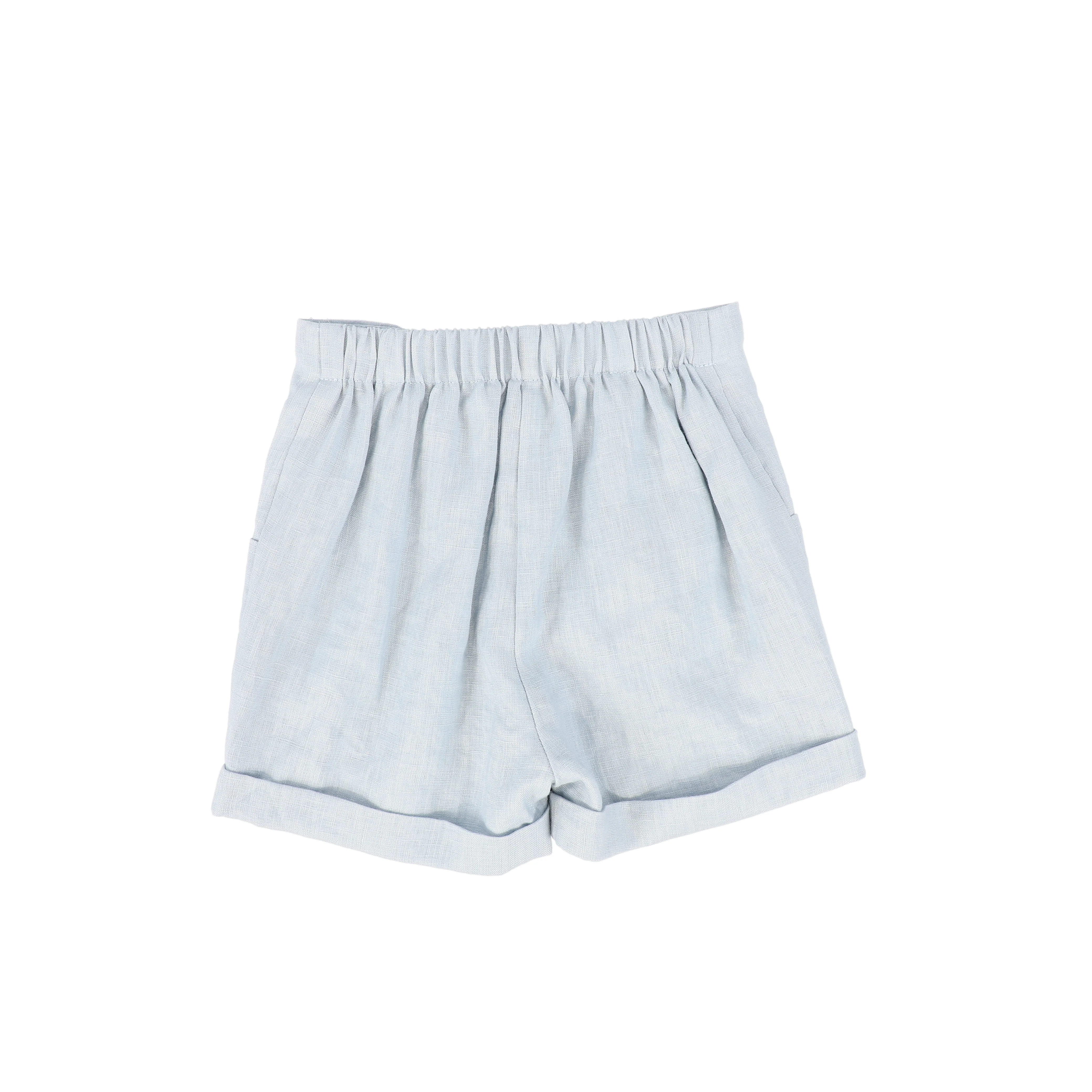 LE BOURDON BLUE LINEN SEAM SHORTS [FINAL SALE] - Image 2