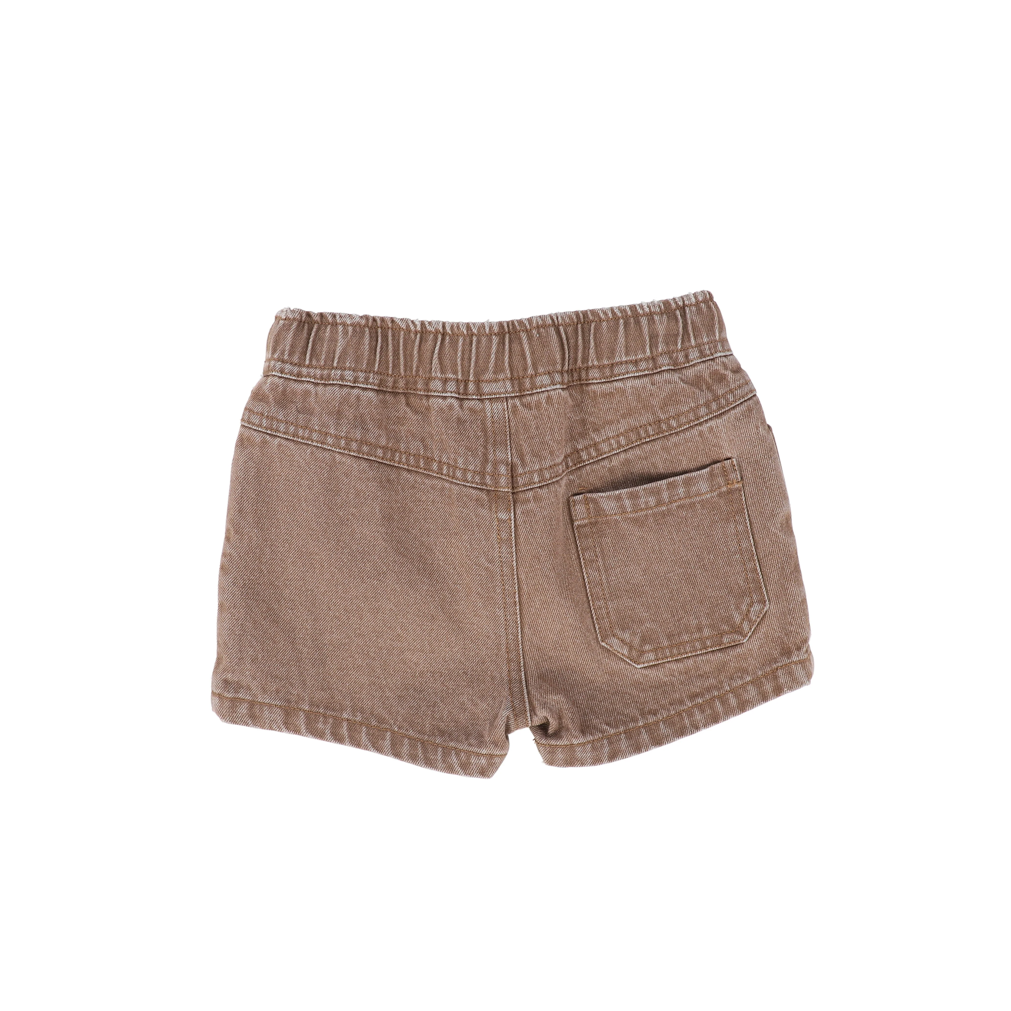 LE BOURDON BROWN DENIM POCKET SHORTS [FINAL SALE] - Image 2