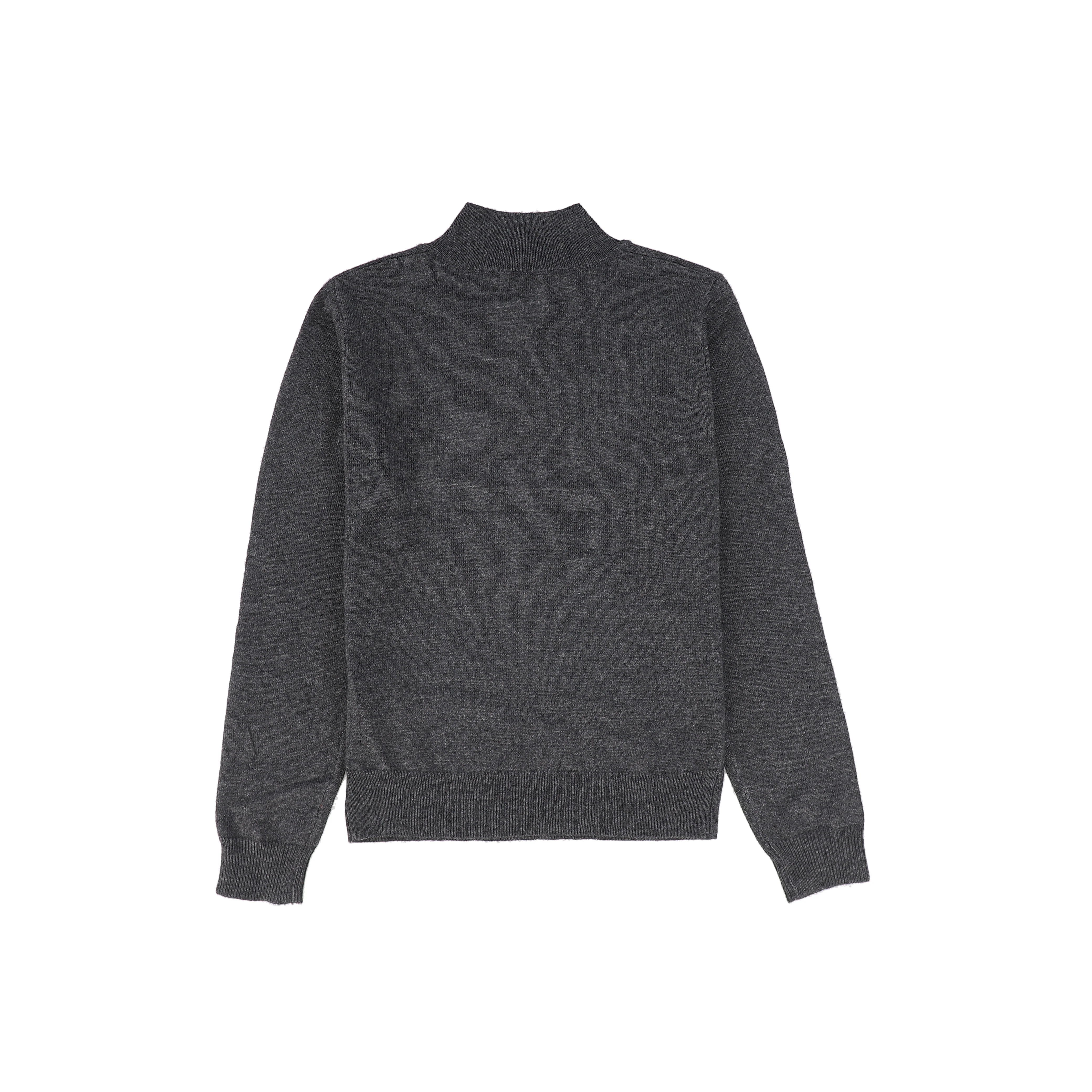 LE BOURDON CHARCOAL SILK KNIT MOCK NECK SWEATER [FINAL SALE] - Image 2