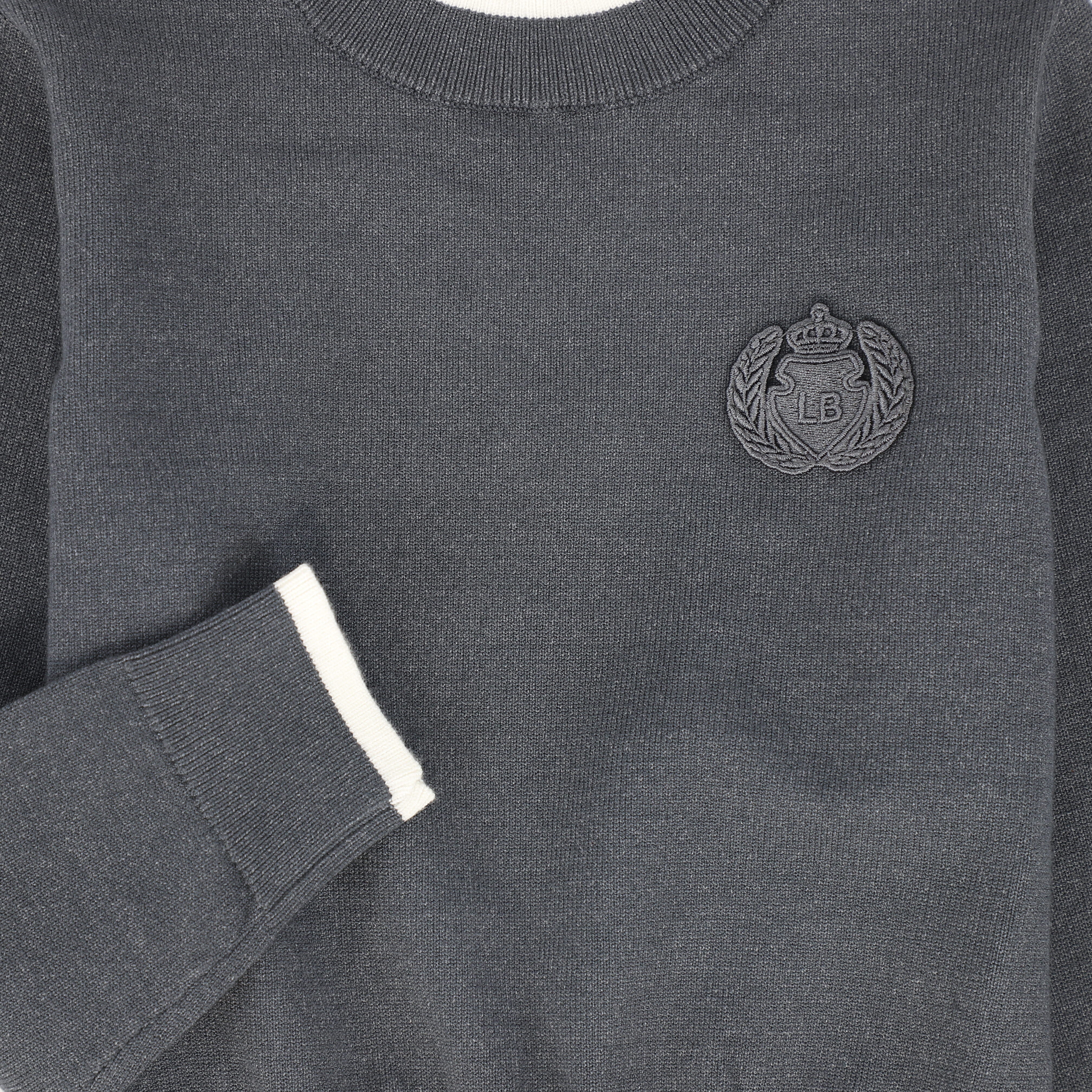 LE BOURDON GREY TRIM BORDER SWEATER [FINAL SALE] - Image 3