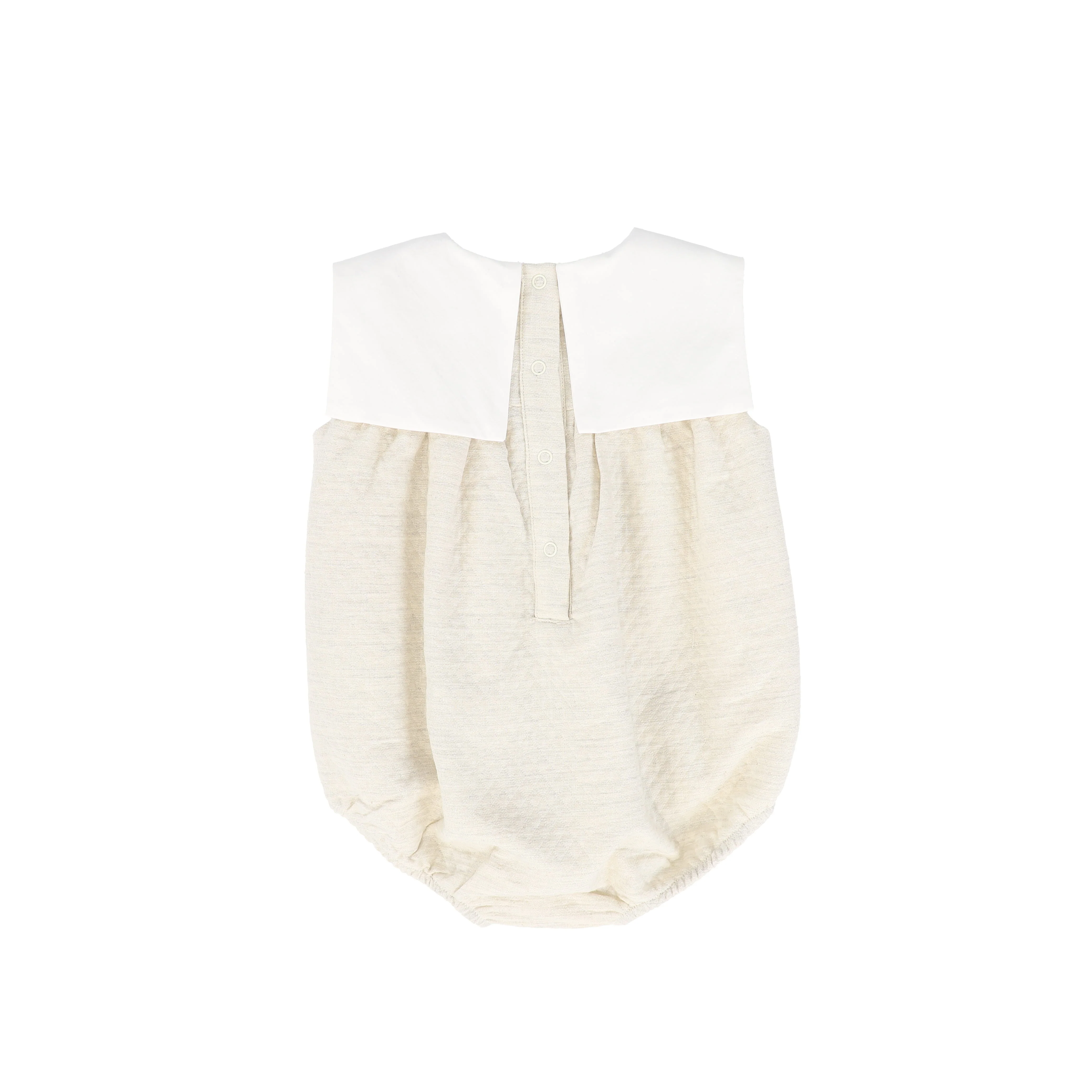 LE BOURDON CREAM TEXTURED COLLAR ROMPER [FINAL SALE] - Image 2