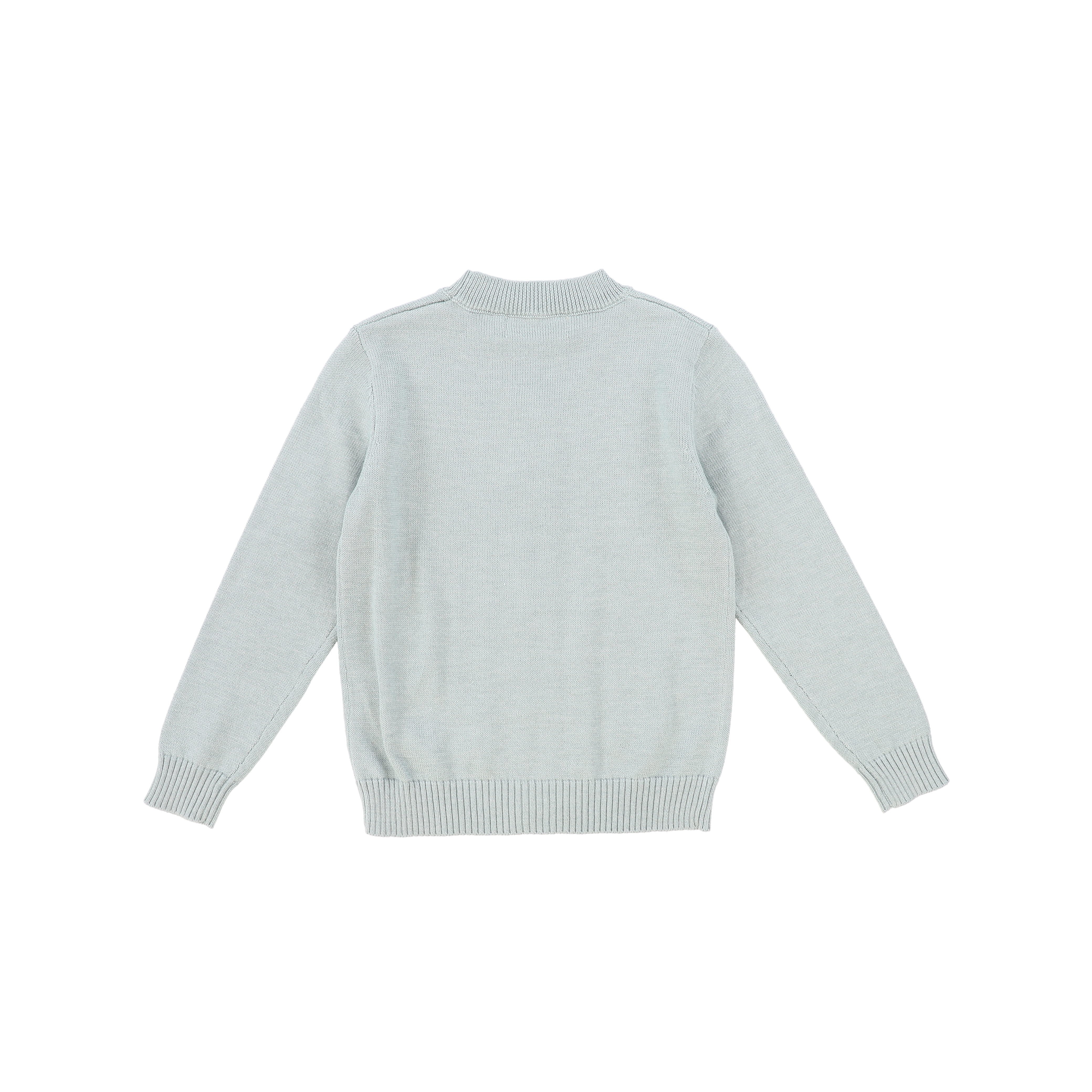 LE BOURDON GREEN KNIT CABLE STRIPE COLLAR CARDIGAN [FINAL SALE] - Image 2