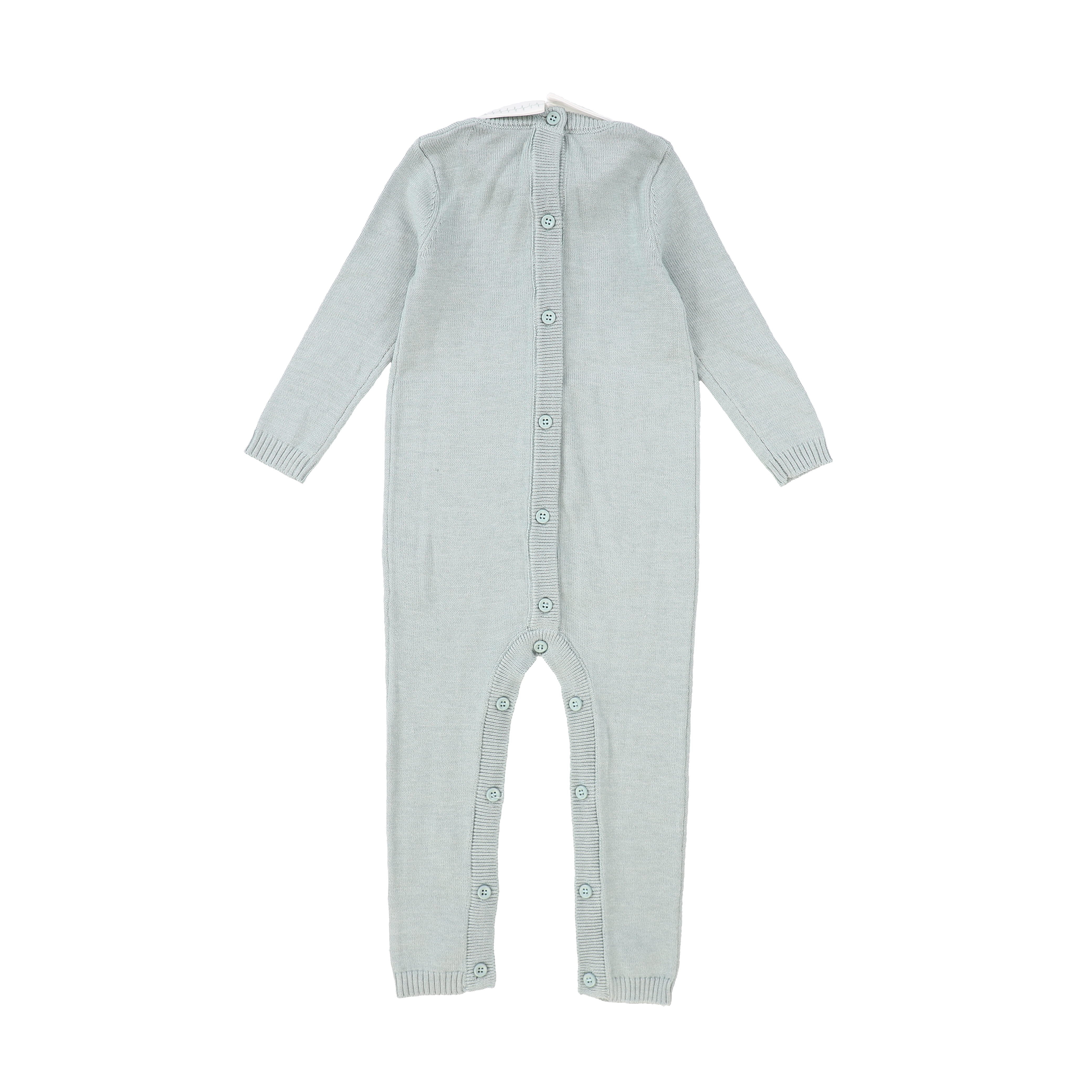 LE BOURDON GREEN KNIT CABLE STRIPE COLLAR ROMPER [FINAL SALE] - Image 2