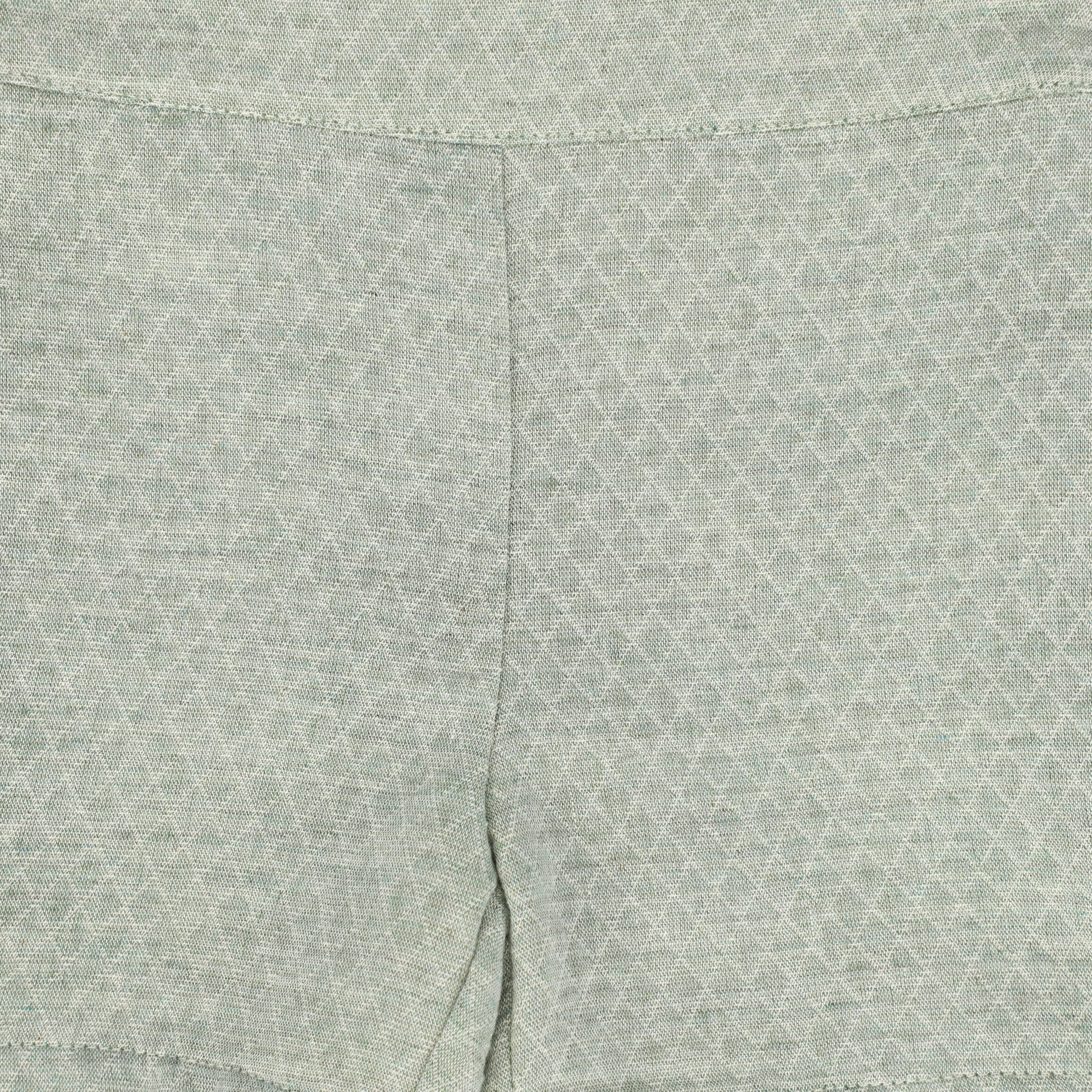 LE BOURDON GREEN TEXTURED BUTTON SHORTS [FINAL SALE] - Image 3