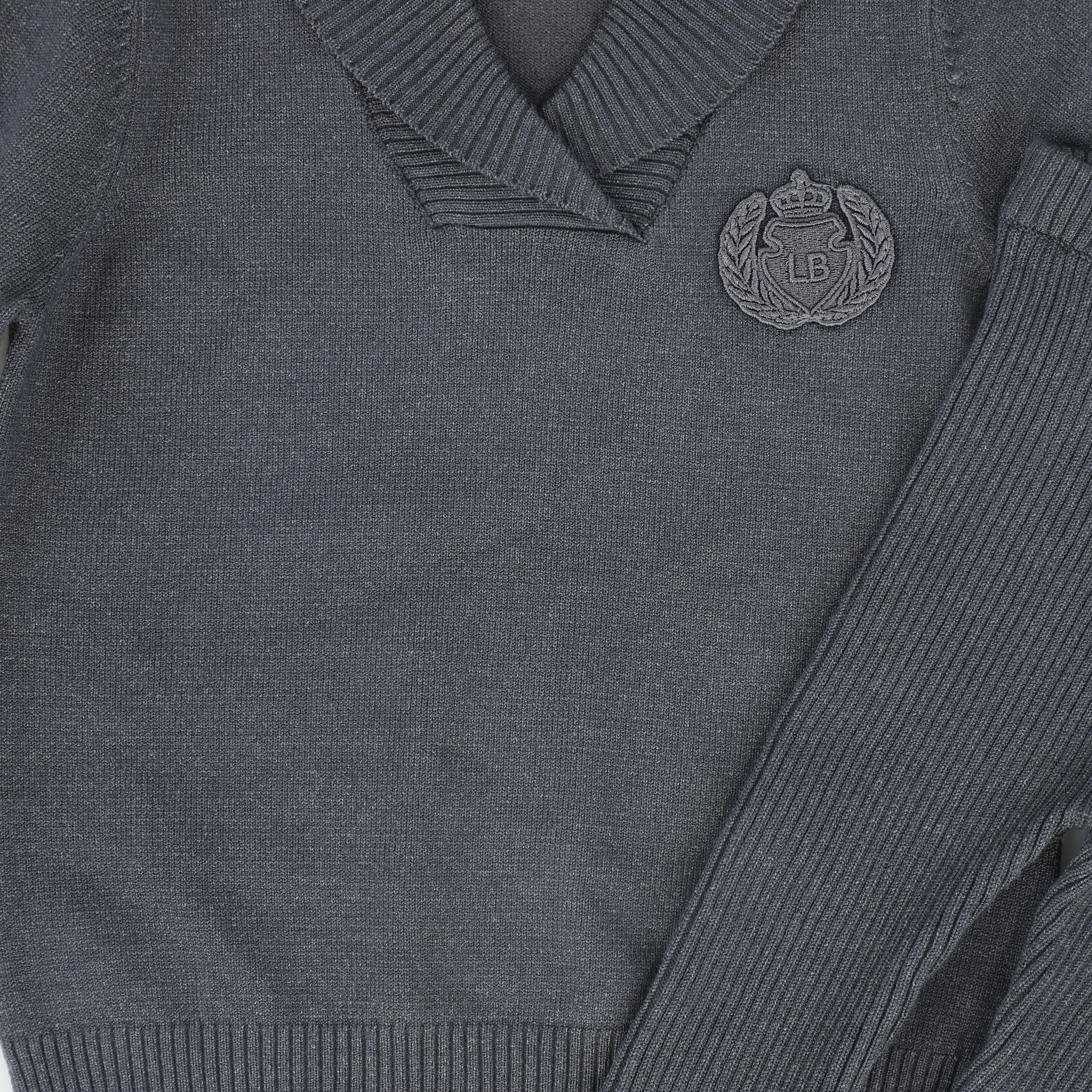 LE BOURDON GREY WRAP NECK SWEATER LEGGINGS SET [FINAL SALE] - Image 2