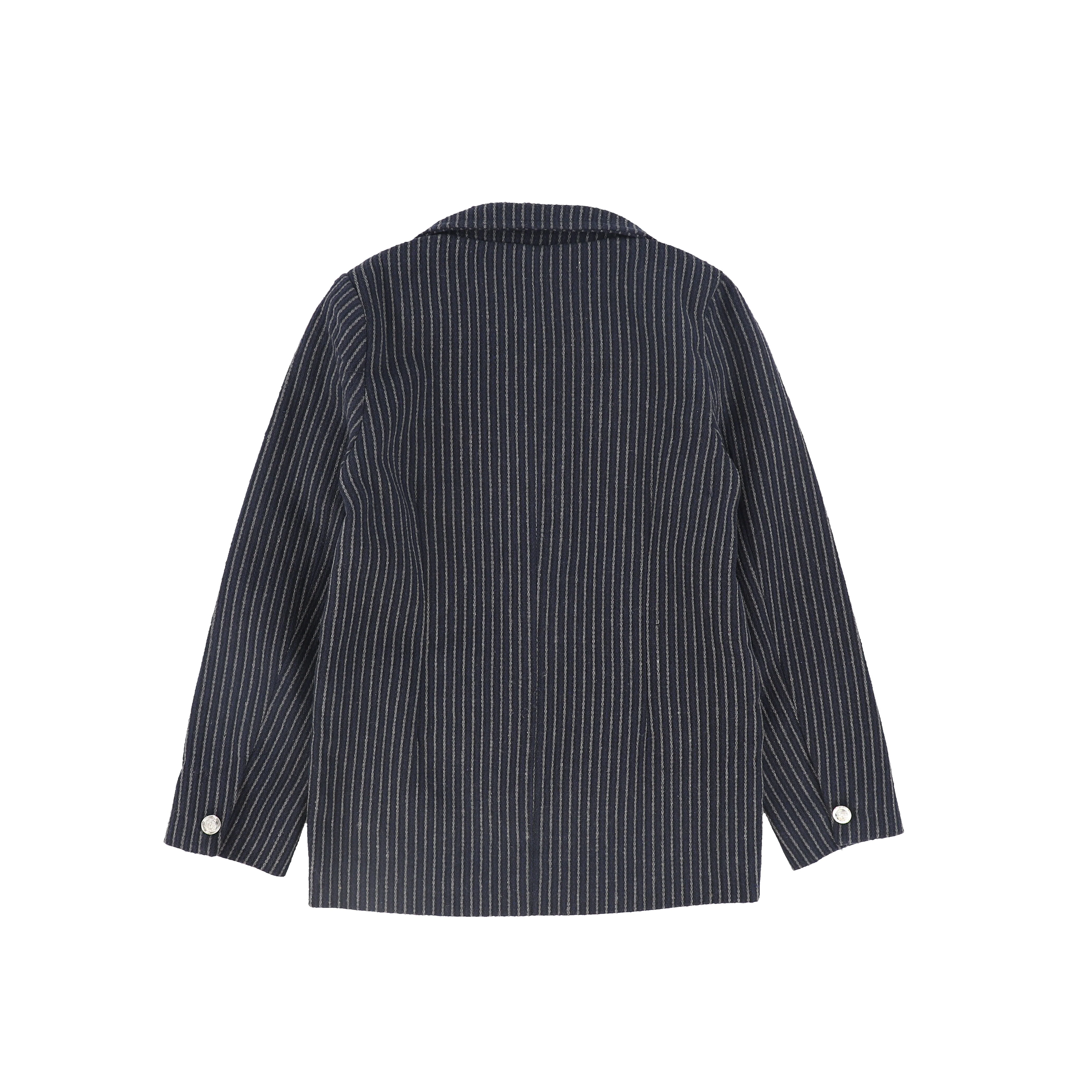 LE BOURDON NAVY TEXTURED BLAZER [FINAL SALE] - Image 2