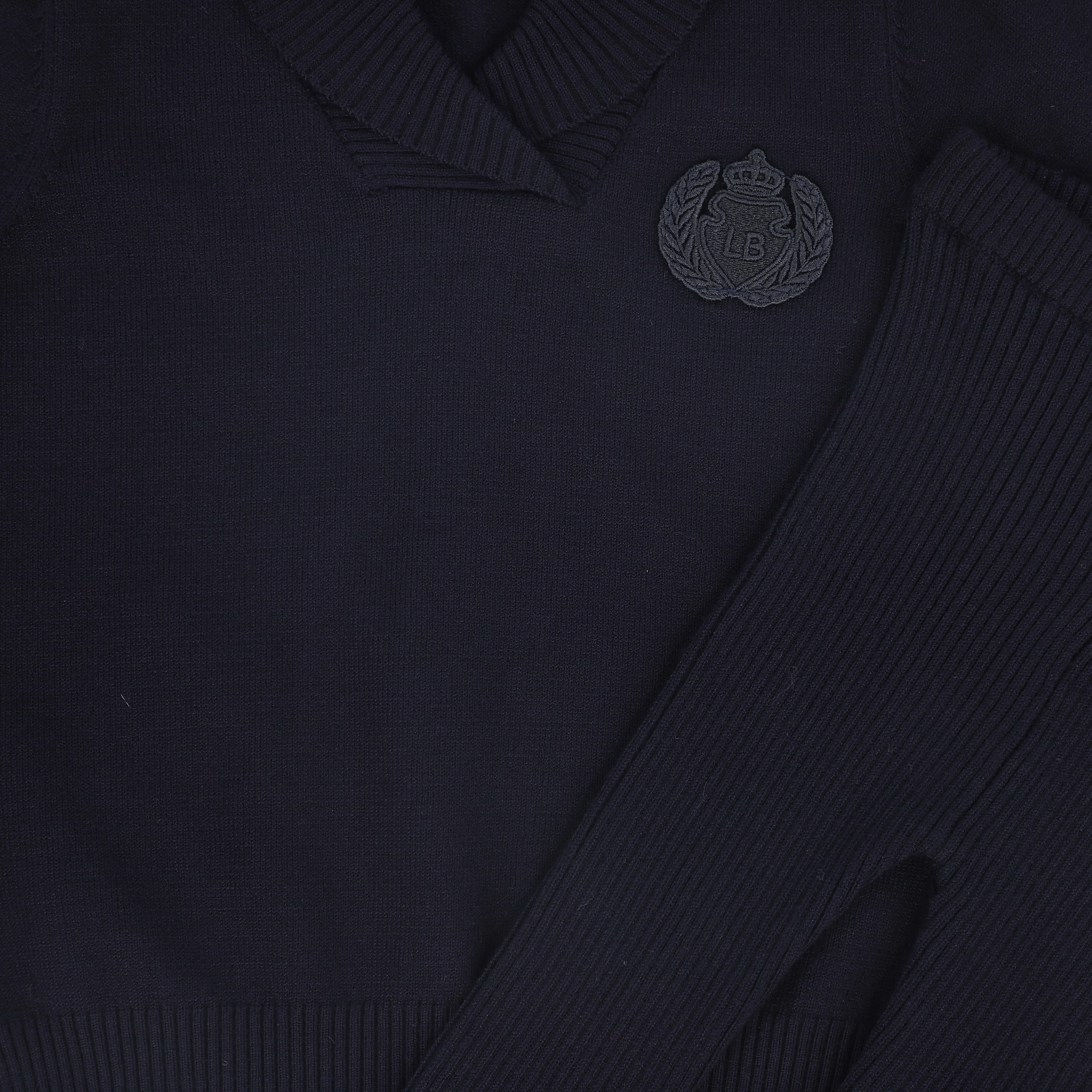 LE BOURDON NAVY WRAP NECK SWEATER LEGGINGS SET [FINAL SALE] - Image 2