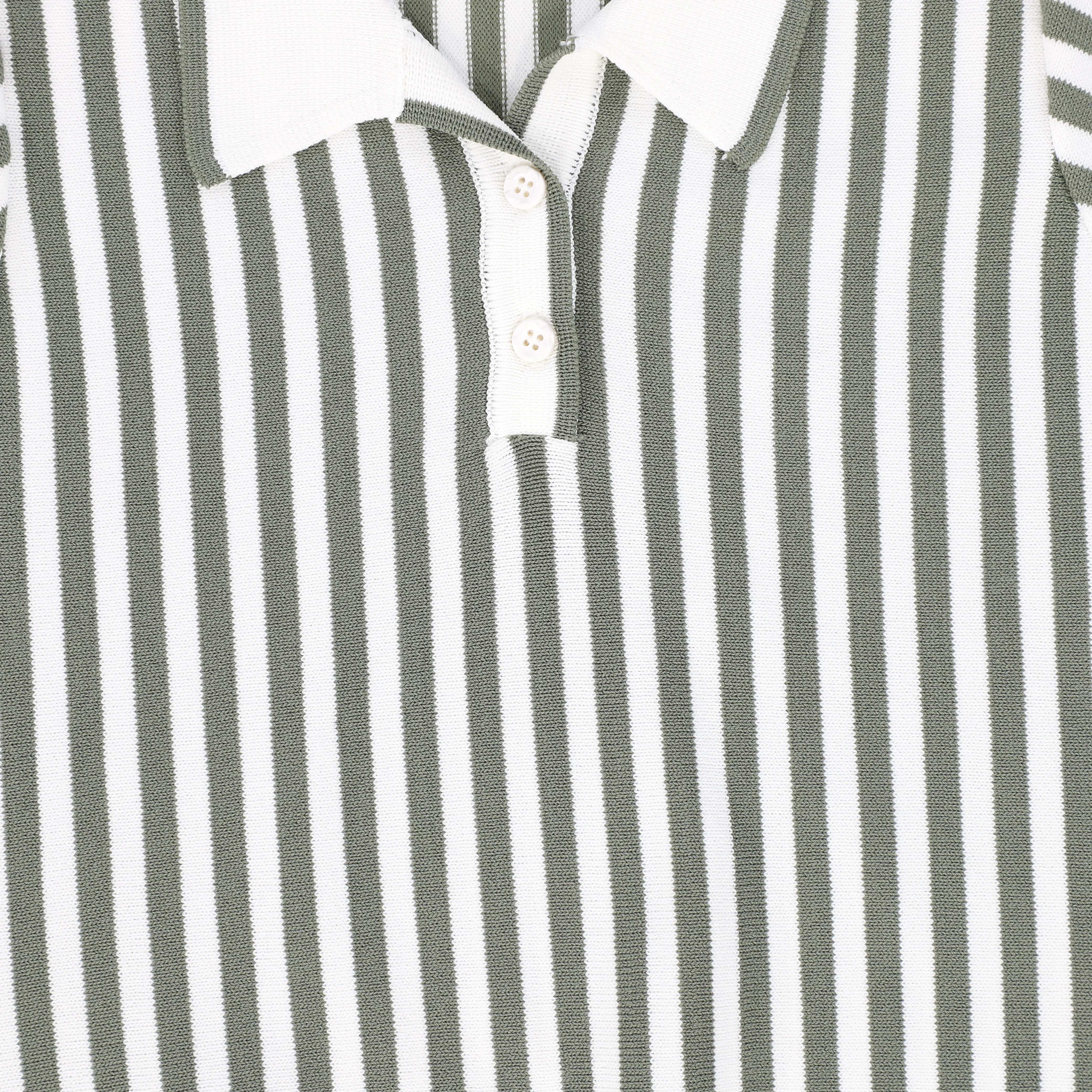 LE BOURDON SAGE GREEN STRIPED COLLAR SWEATER [FINAL SALE] - Image 3