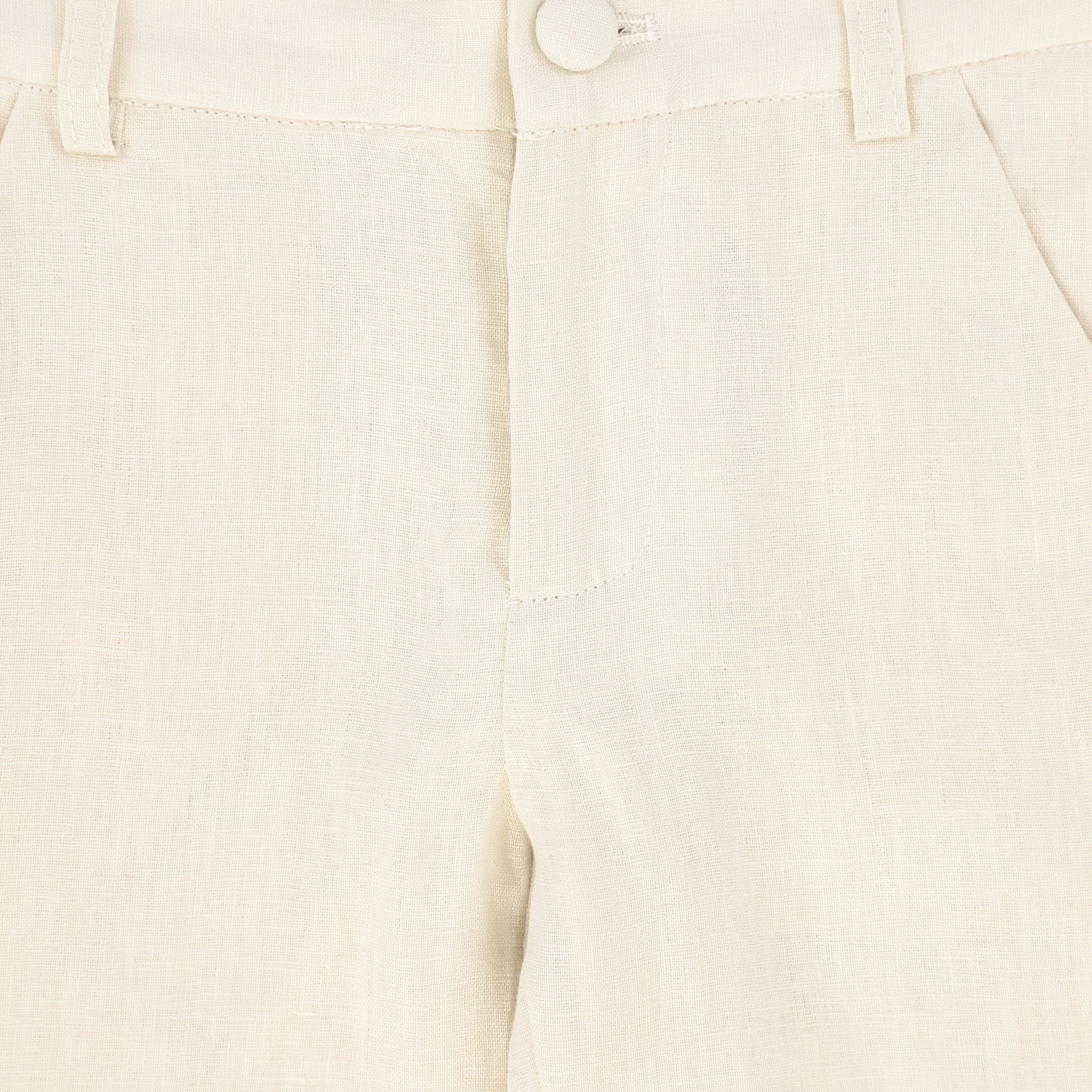 LE BOURDON TAN FITTED LINEN PANTS [FINAL SALE] - Image 3