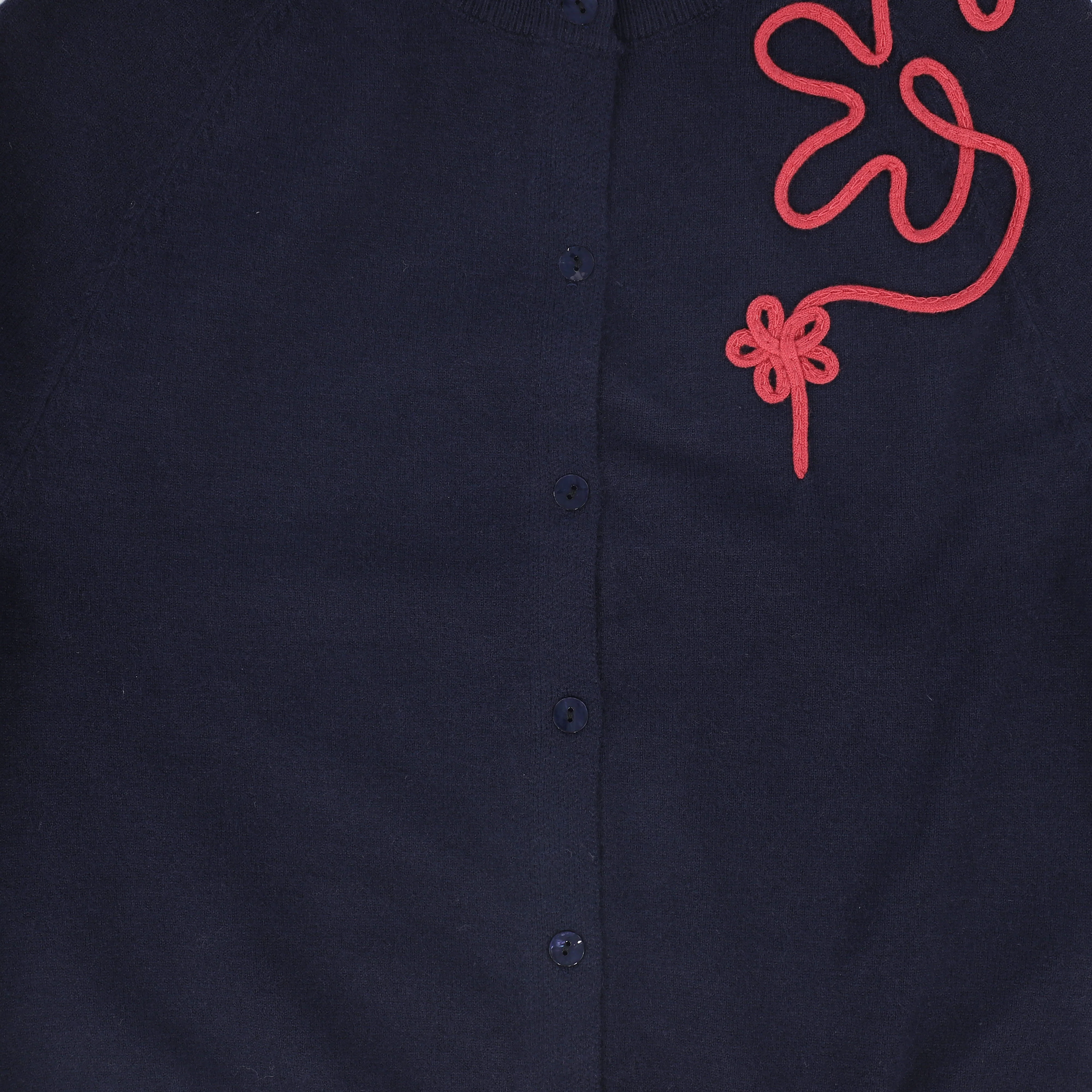 LILOU NAVY EMBROIDERED CARDIGAN [FINAL SALE] - Image 2